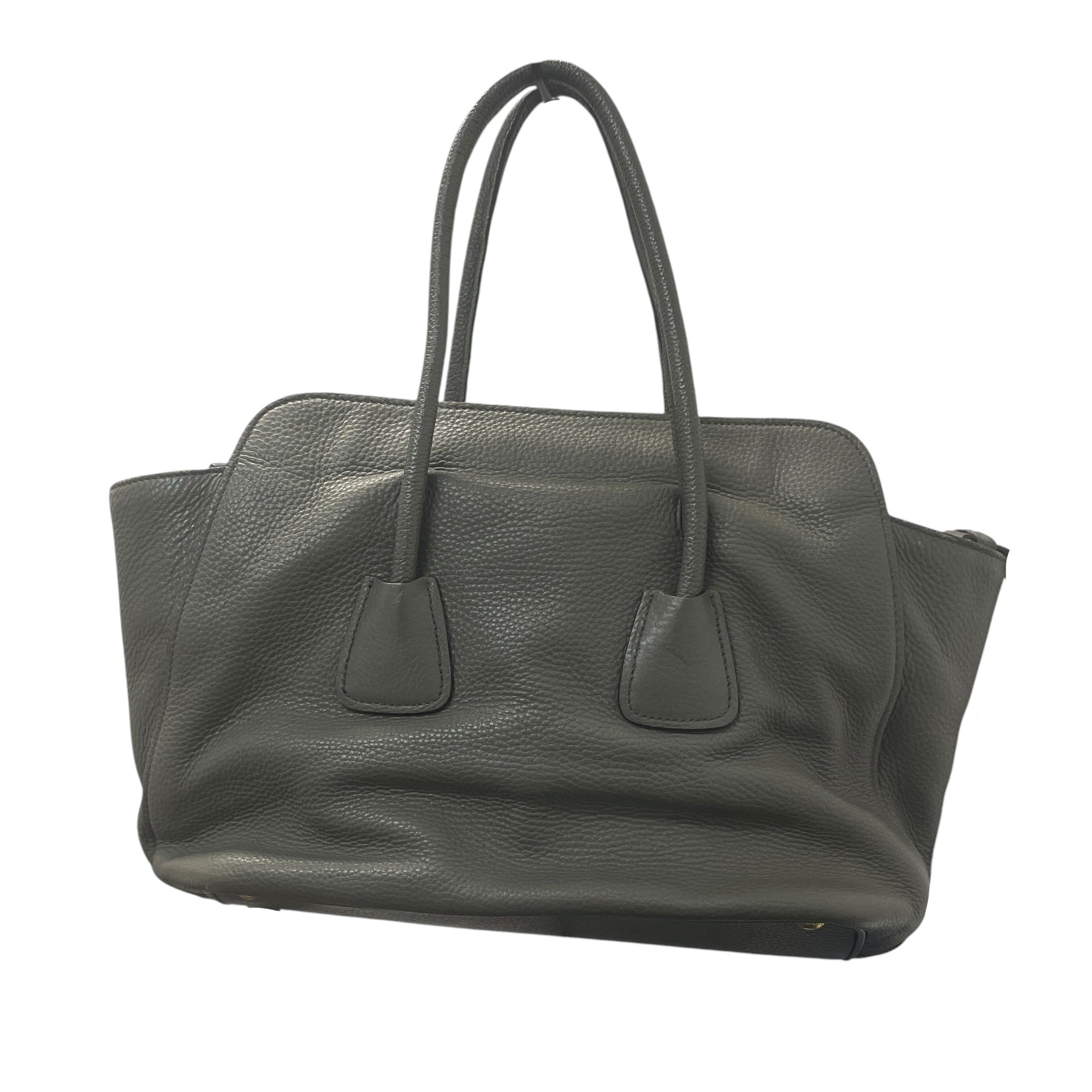 PRADA/Hand Bag/Leather/GRY/SAFFIANO LEATHER BAG view 2