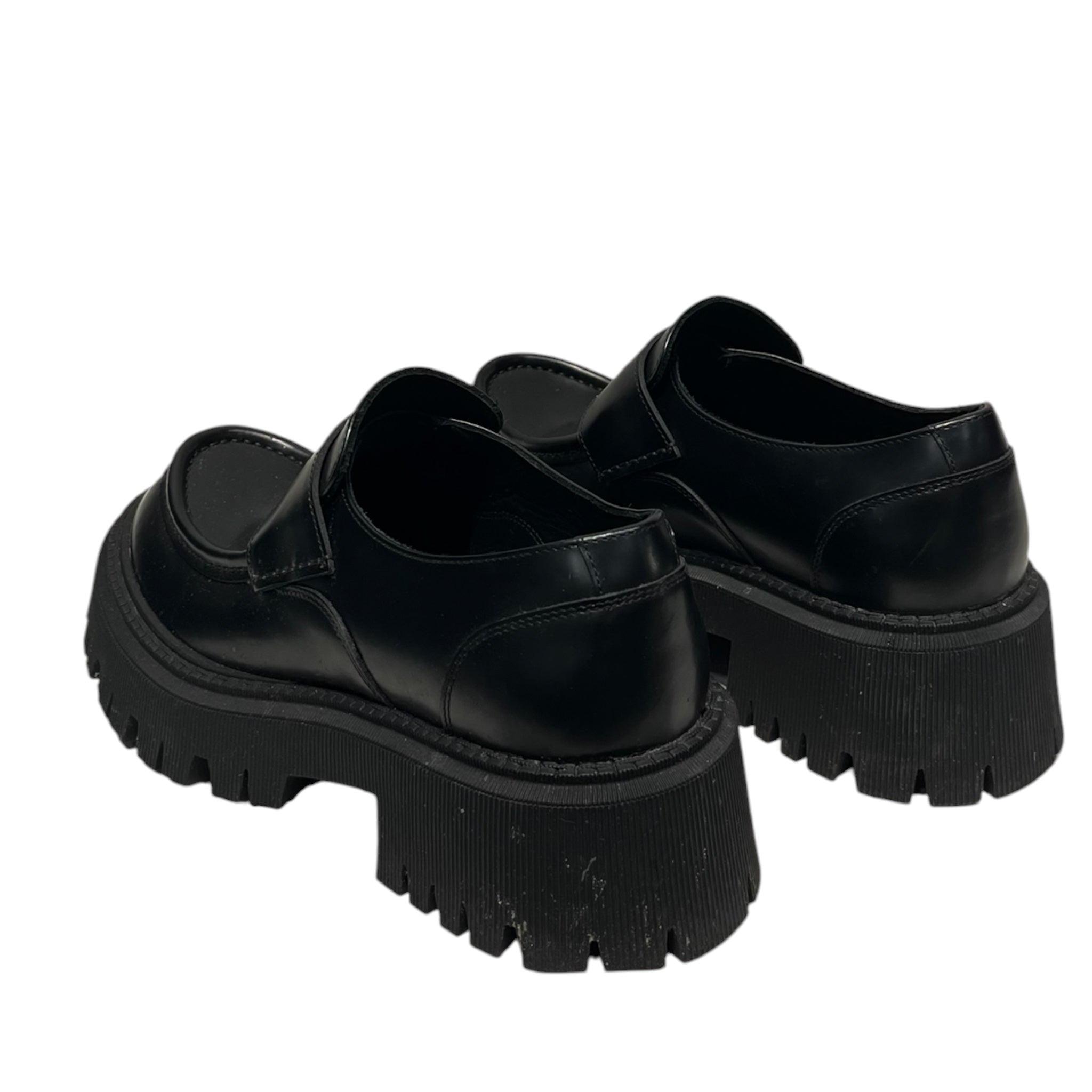 BALENCIAGA/Loafers/EU 38/Leather/BLK/TRACTOR LOAFER view 2