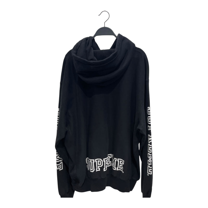 Supreme/Hoodie/L/Cotton/BLK/logo on sleeves & back