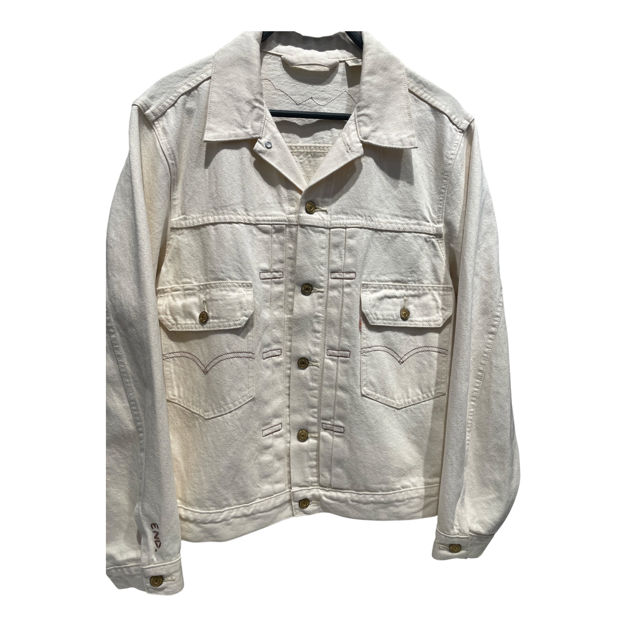 Levi's/Denim Jkt/M/Cotton/WHT/ORANGE LETTER LEVI view 4