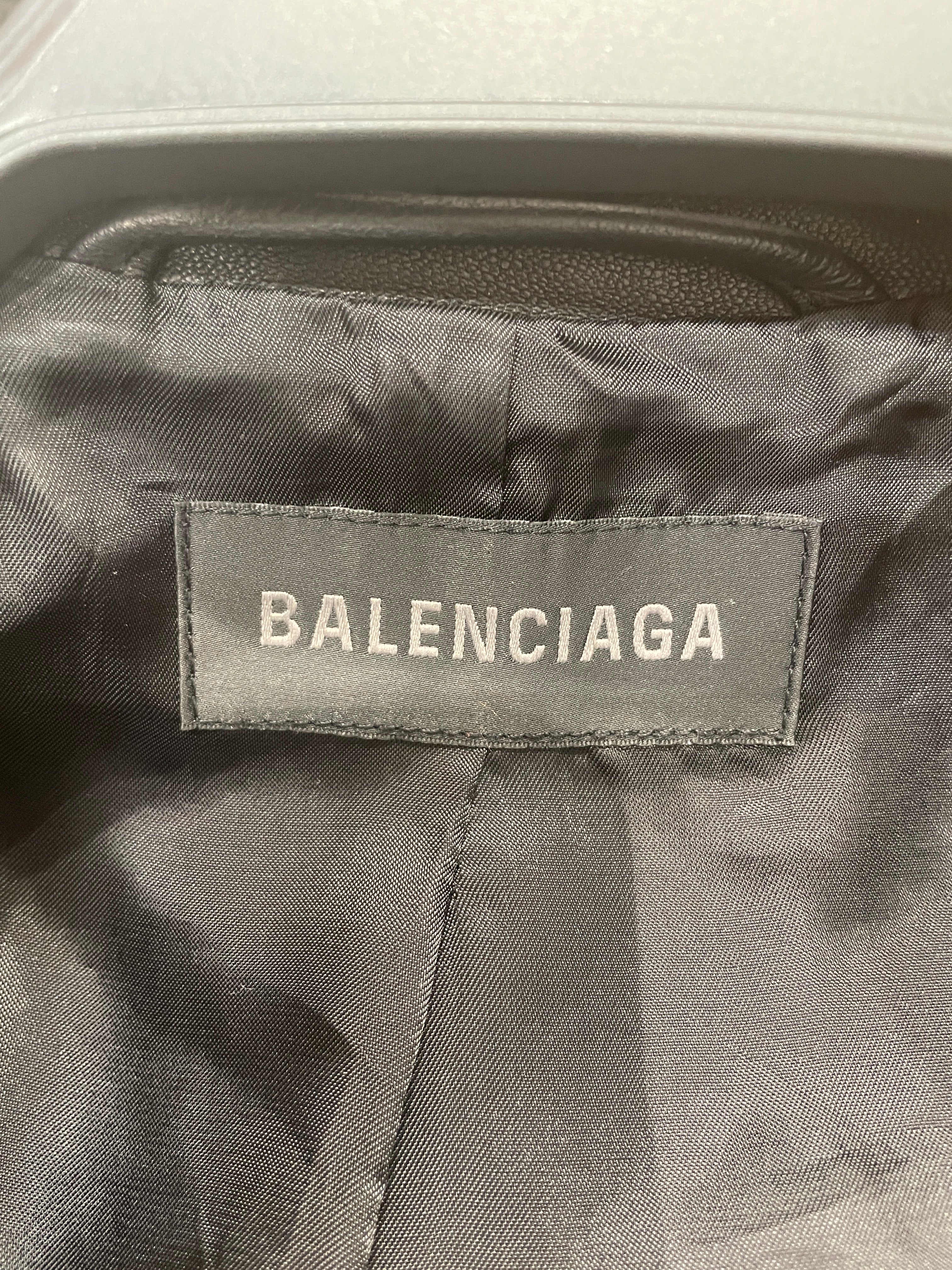 BALENCIAGA/Leather Jkt/42/Leather/BLK/LOGO PATCH LAMBSKIN BLAZER view 4