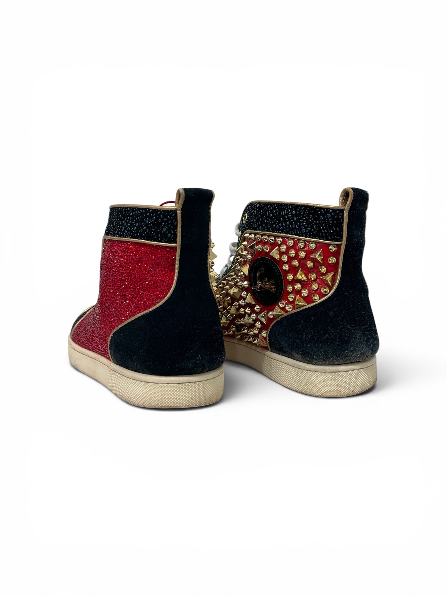 Christian Louboutin/Hi-Sneakers/US 12/Leather/NVY/SPIKE HI TOP USA COLORS view 2