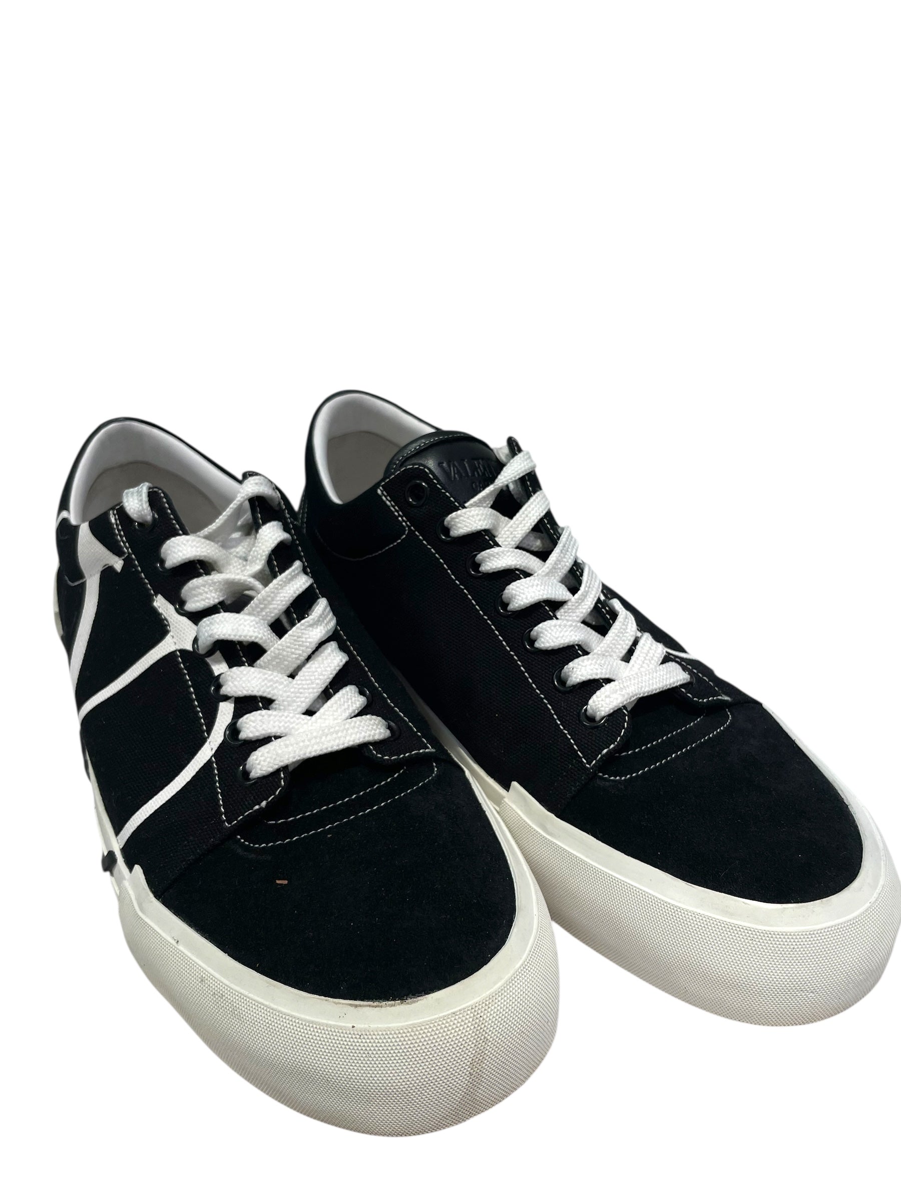 VALENTINO/Low-Sneakers/EU 44.5/Suede/BLK/V ON THE SIDE view 1