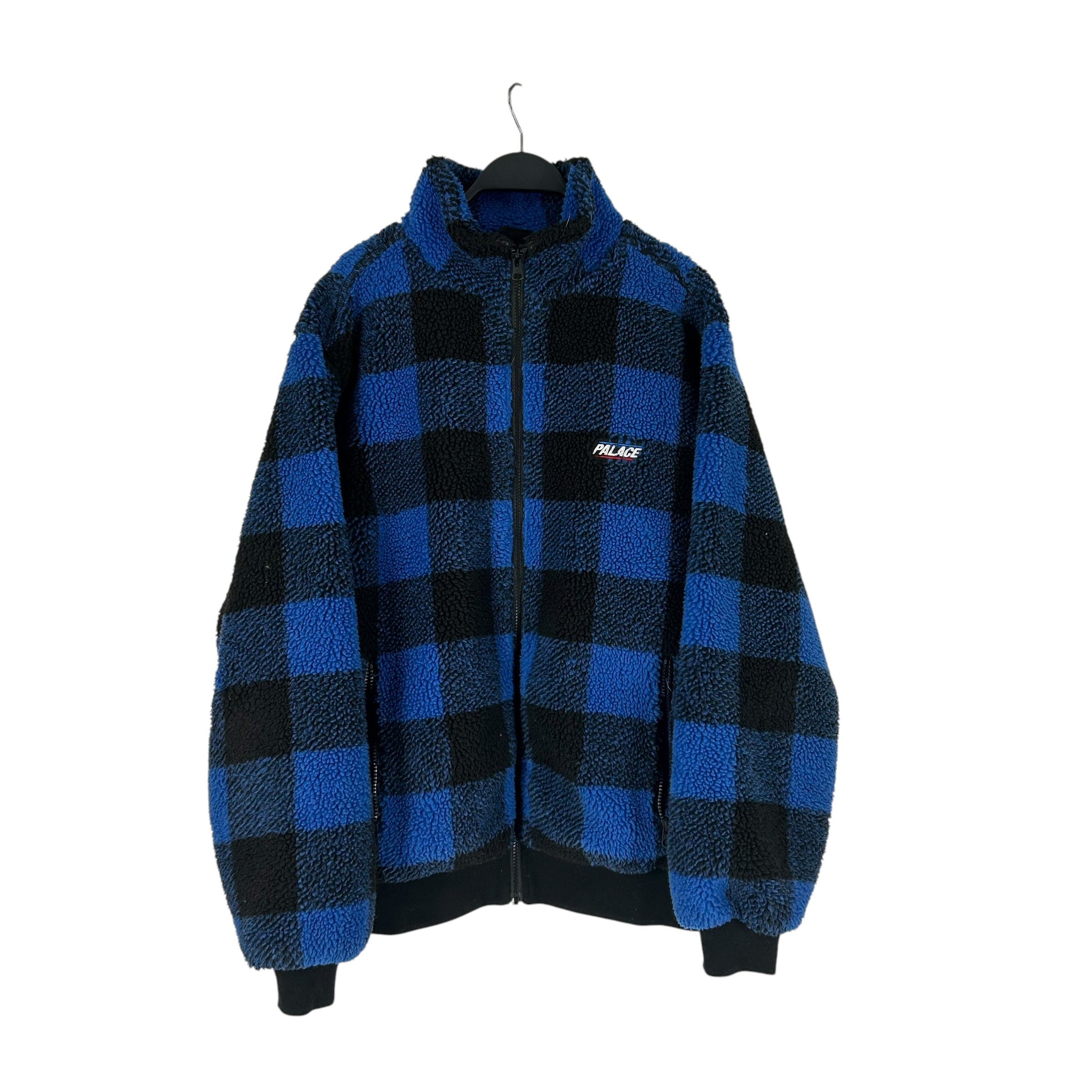 PALACE/Fleece Jkt/M/Cotton/BLU/Hombre Check/BLUE AND BLACK CHECKER view 1