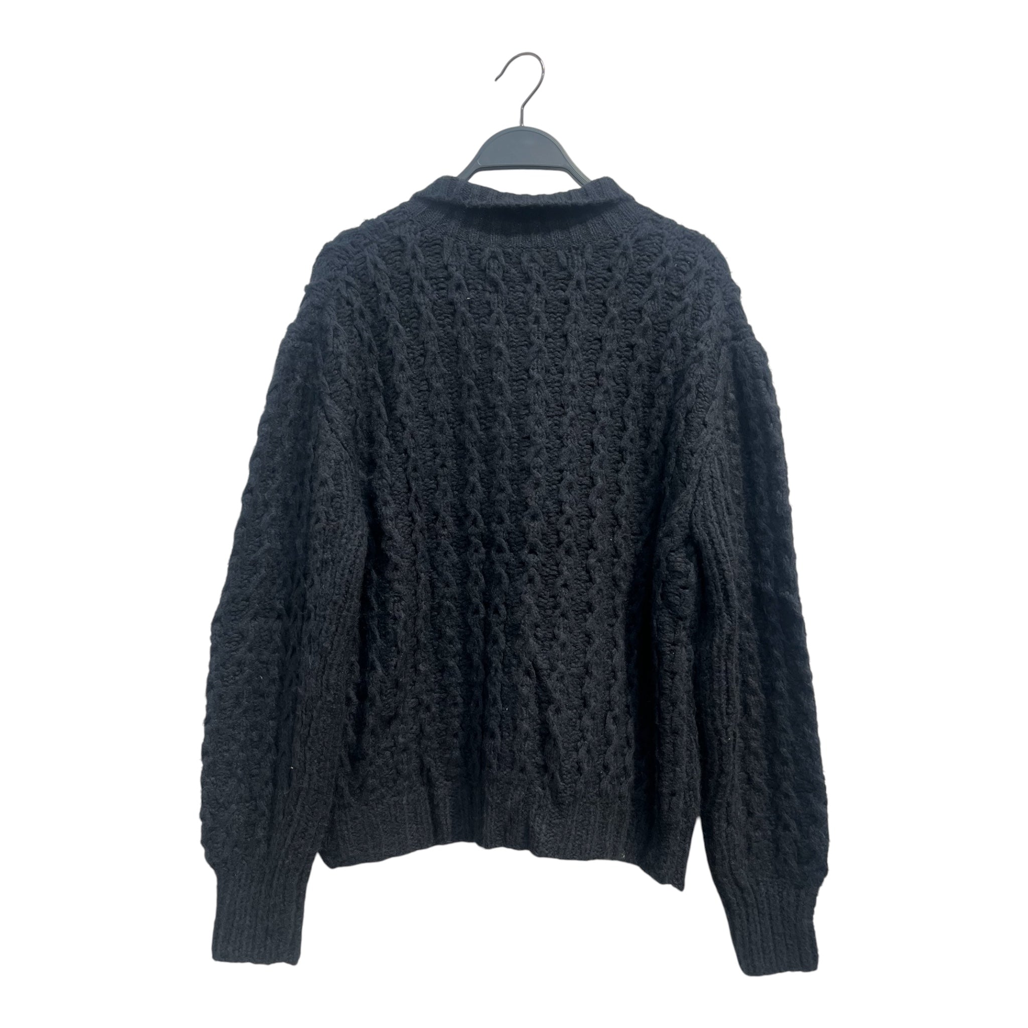 M.PATMOS/Heavy Cardigan/S/Cashmere/BLK/CABLE KNIT COLLARED SWEATER SM view 2