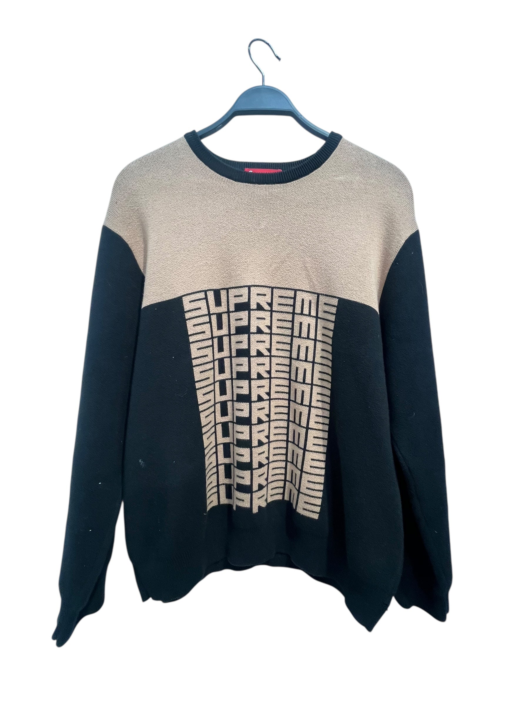 Supreme/Sweater/L/Cotton/BLK/BRW FRONT SUPREME x10 middle view 1