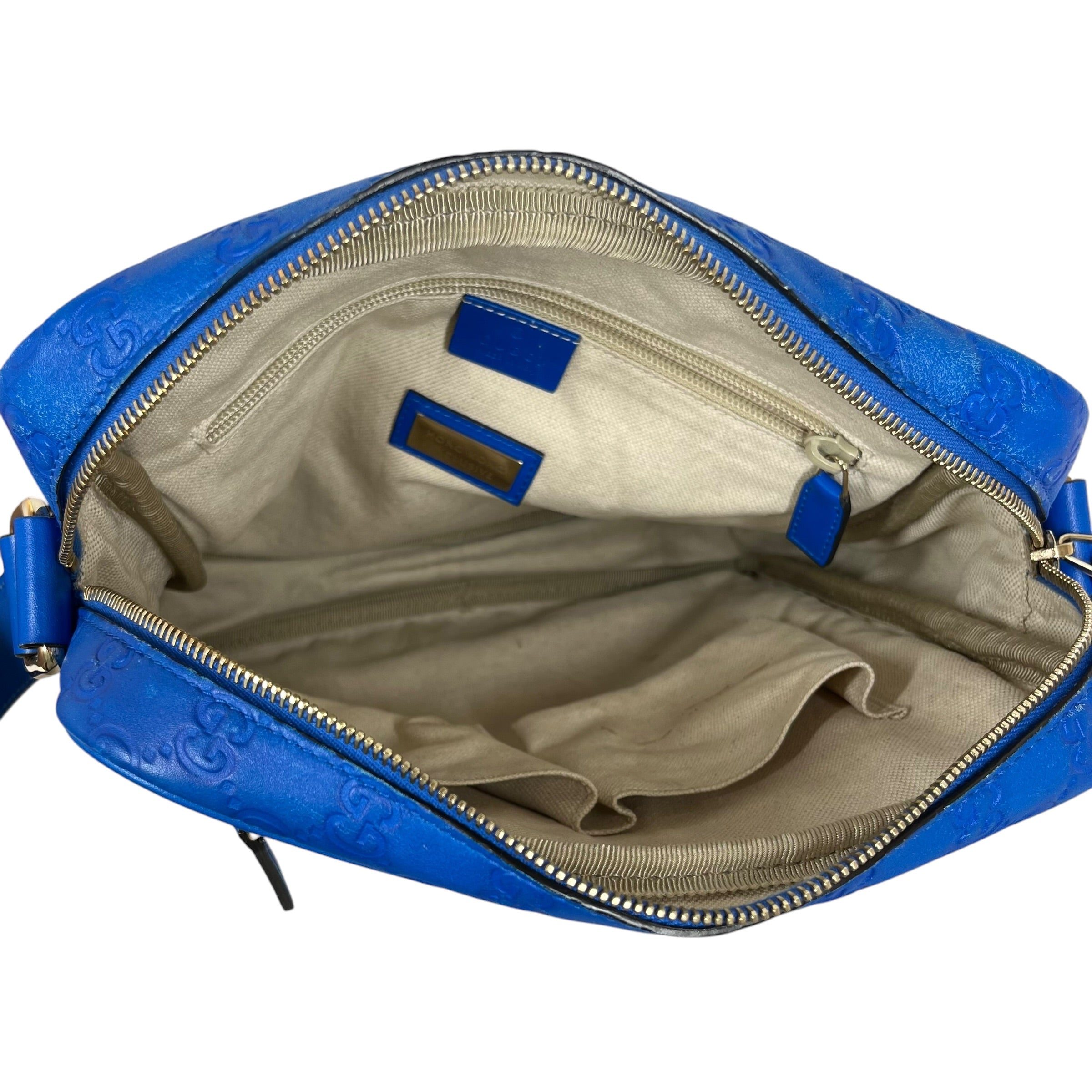 GUCCI/Cross Body Bag/Monogram/Leather/BLU/DIAMANTE LEATHER HILARY MESSAG view 4