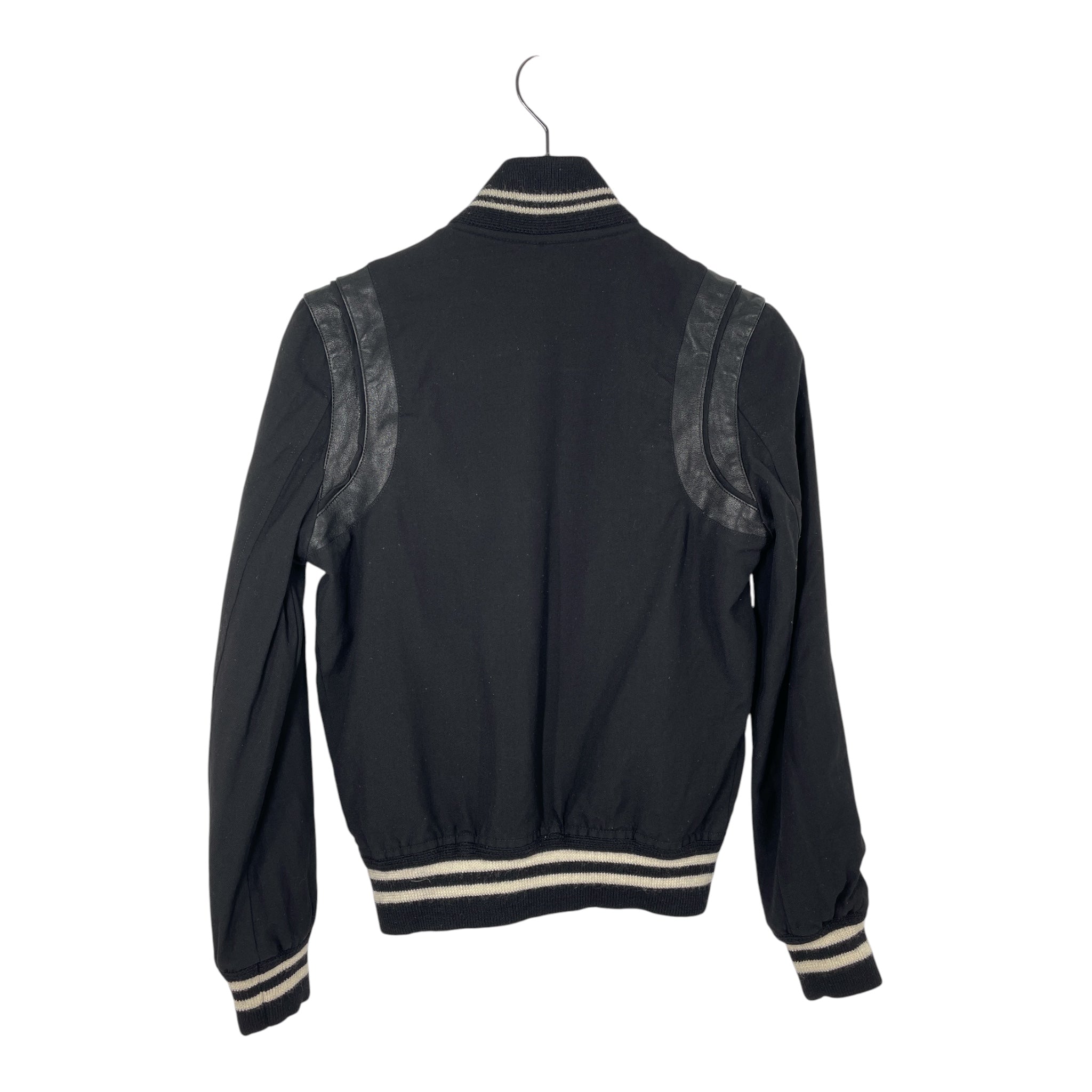 SAINT LAURENT/Baseball Jkt/34/Wool/BLK/TEDDY 2016 LIGHTWEIGHT view 2