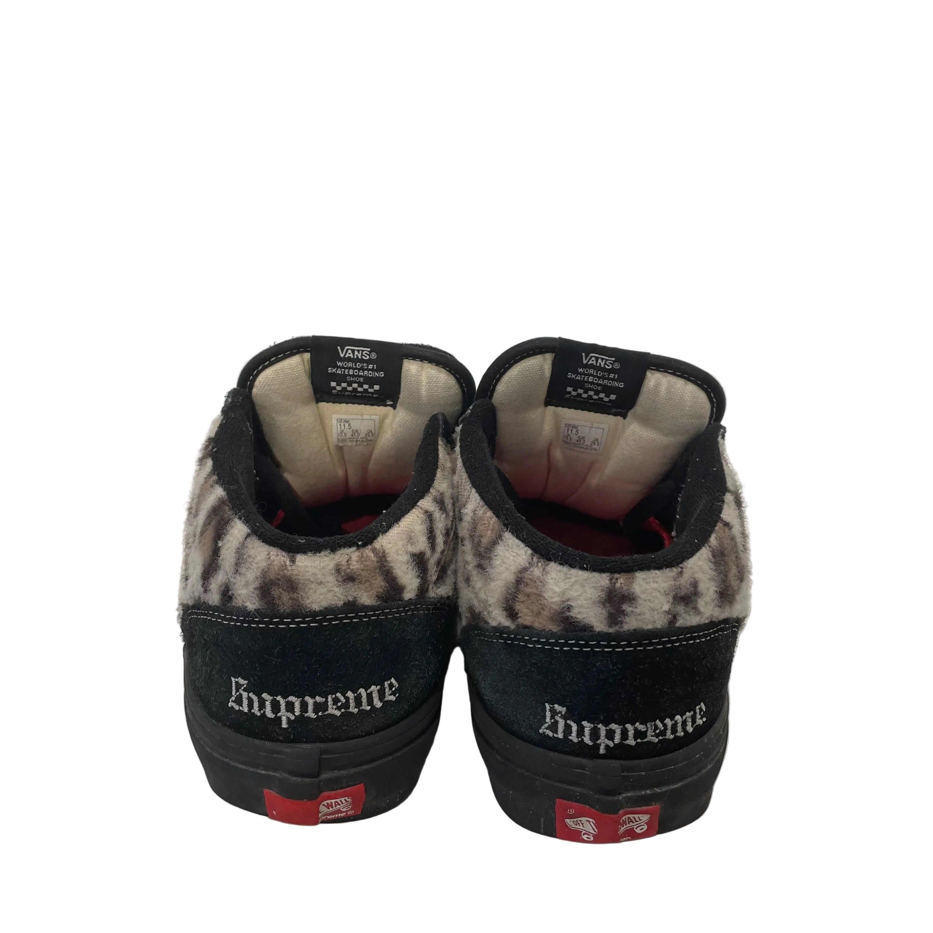 VANS/Supreme/Low-Sneakers/US 11.5/Leopard/Cotton/BLK/HALF CAB LEOPARD view 5