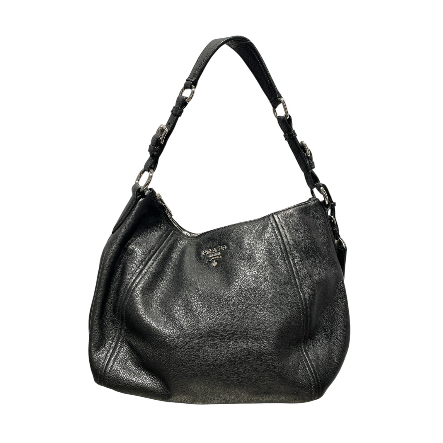 PRADA/Hand Bag/Leather/BLK/173 Vitello Daino view 1