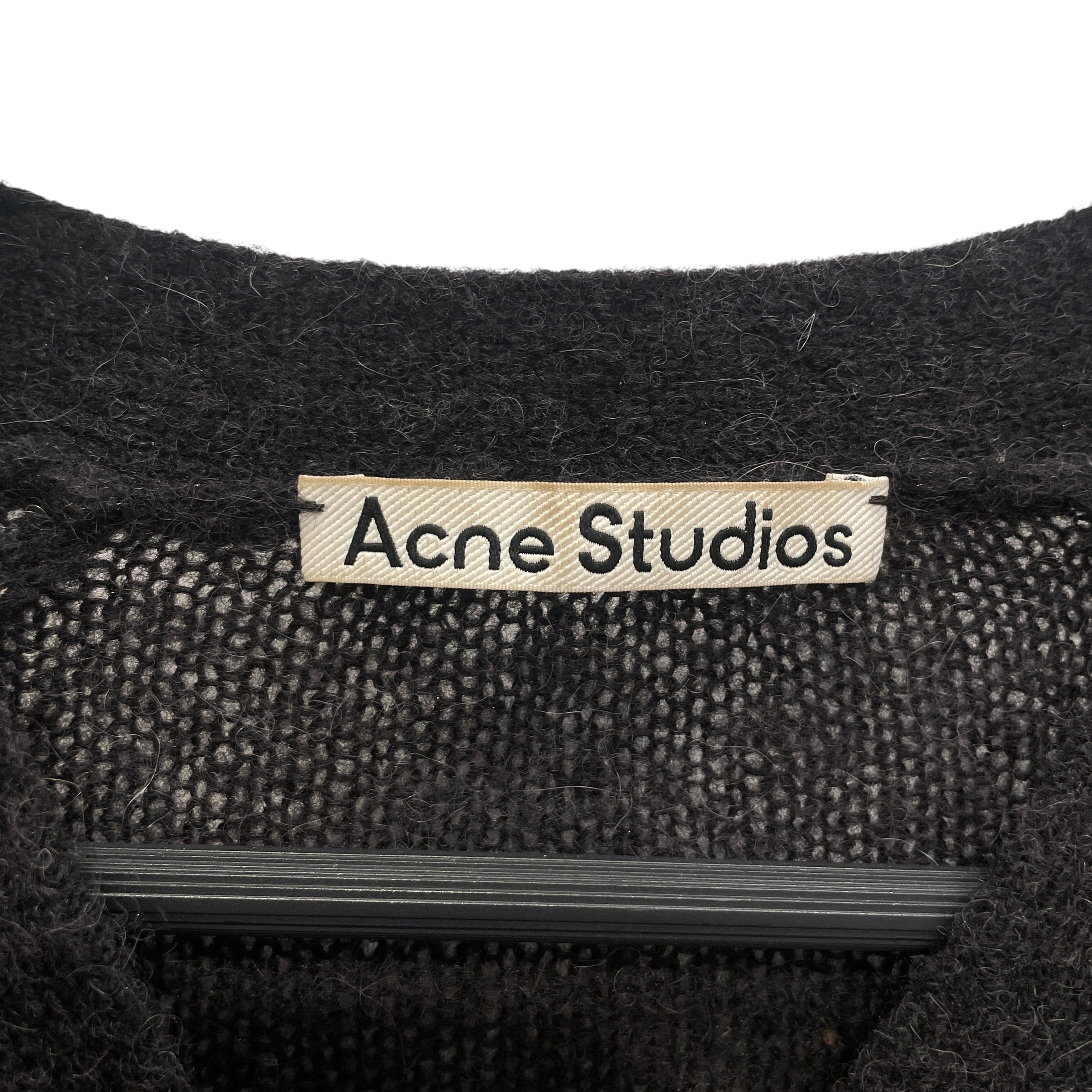 Acne Studios/Cardigan/S/Stripe/Mohair/BLK/orange cropped view 3