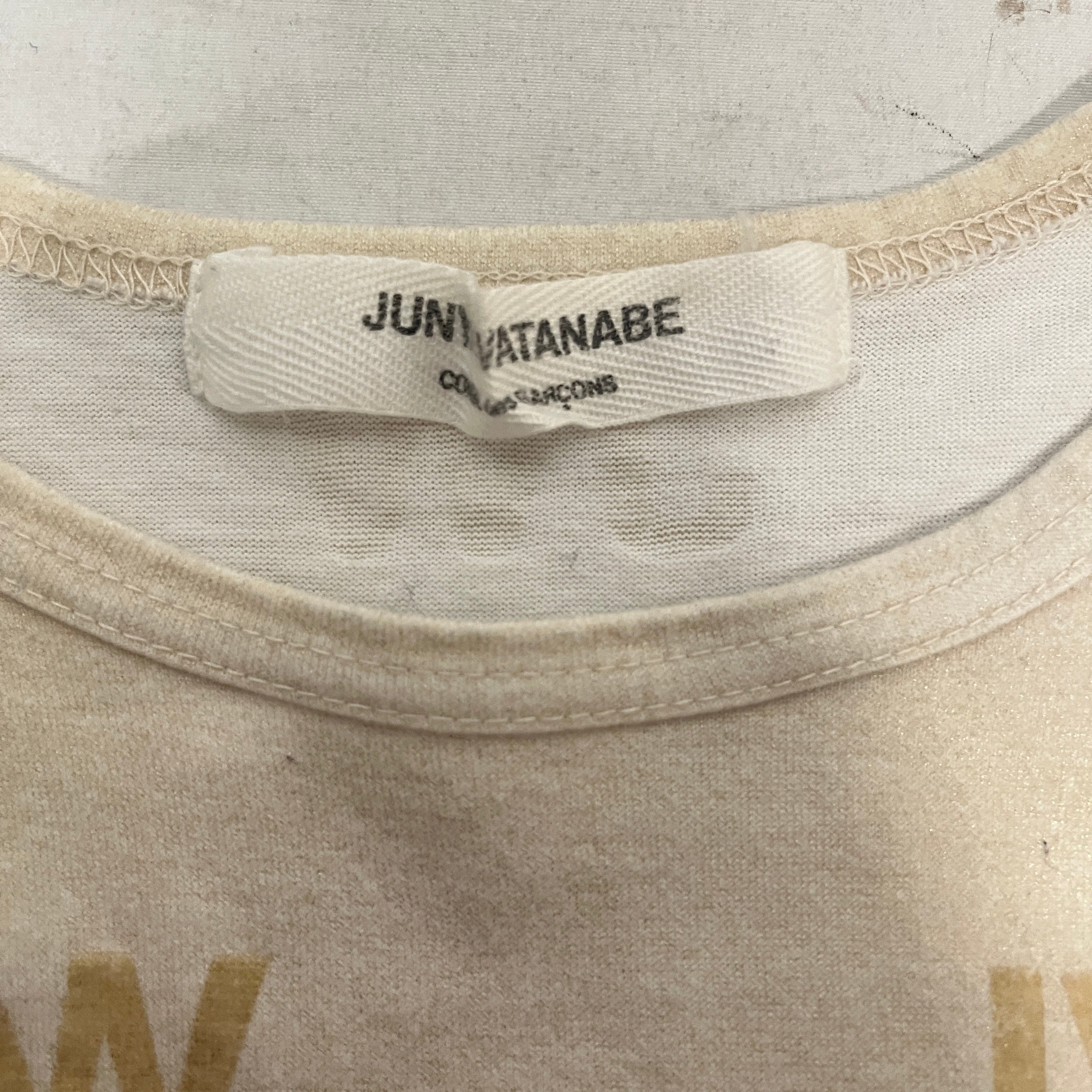 JUNYA WATANABE COMME des GARCONS/T-Shirt/All Over Print/Cotton/GLD/2000 LOGO SHIRT view 3