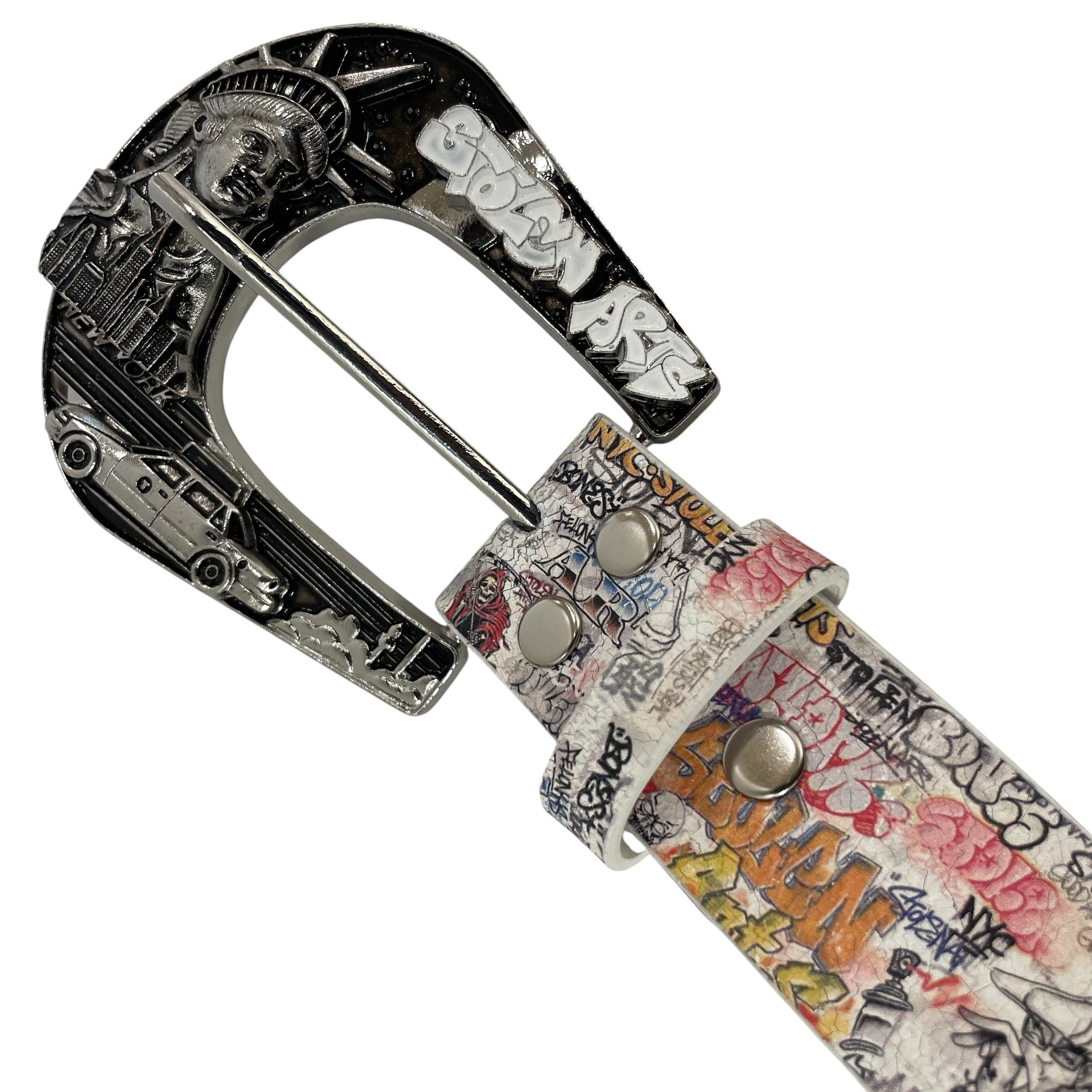 STOLEN ARTS/Belt/All Over Print/Leather/WHT/M's/NYC GRAFFITI view 2
