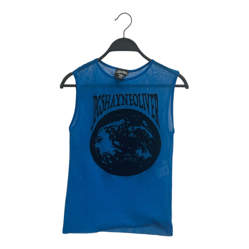 Jean Paul Gaultier/SL Blouse/M/Graphic/Polyester/BLU/SHAYNE OLIVER GROUP EARTH LOGO