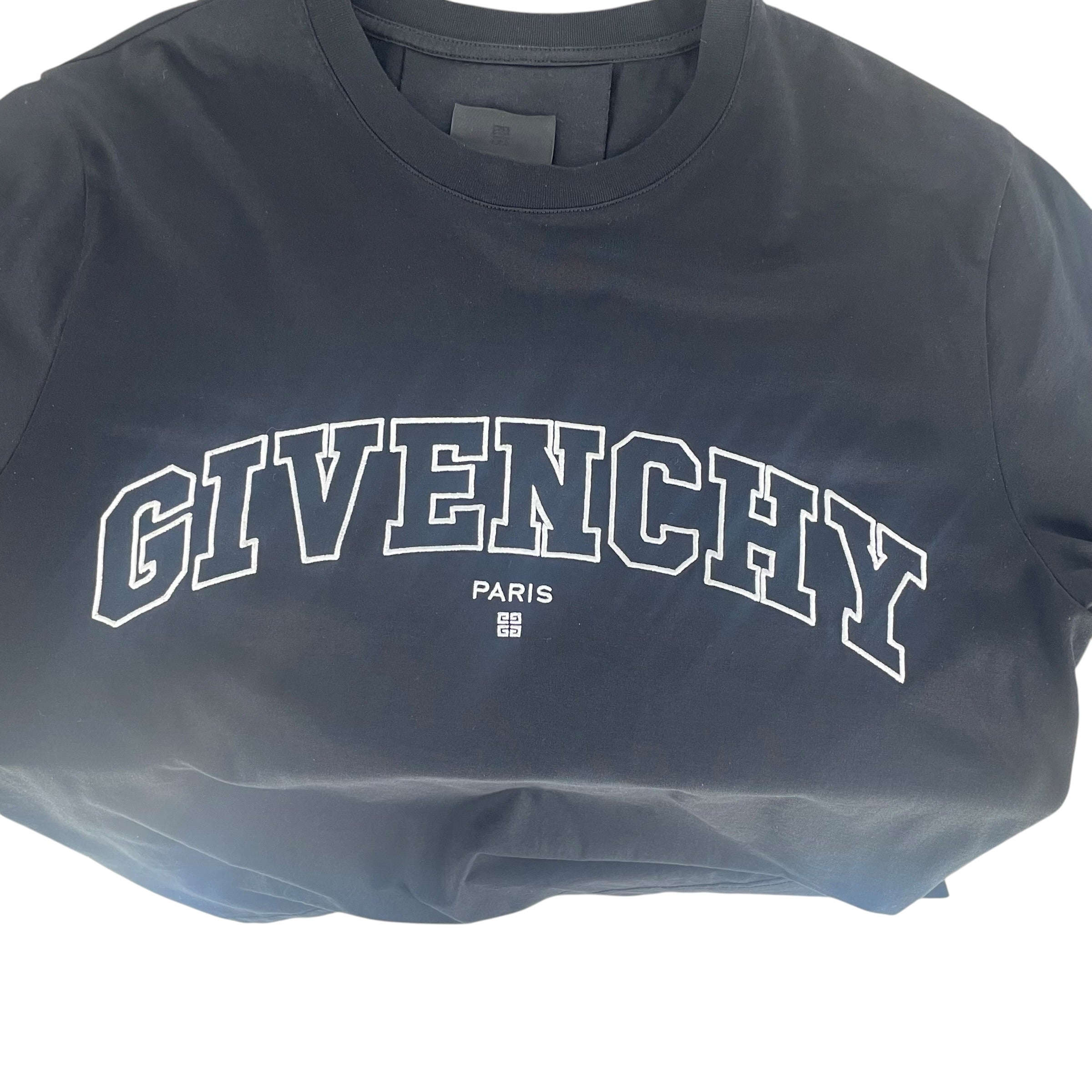 GIVENCHY/T-Shirt/S/Cotton/BLK/BLK COLLEGE LOGO EMBROIDERED view 3
