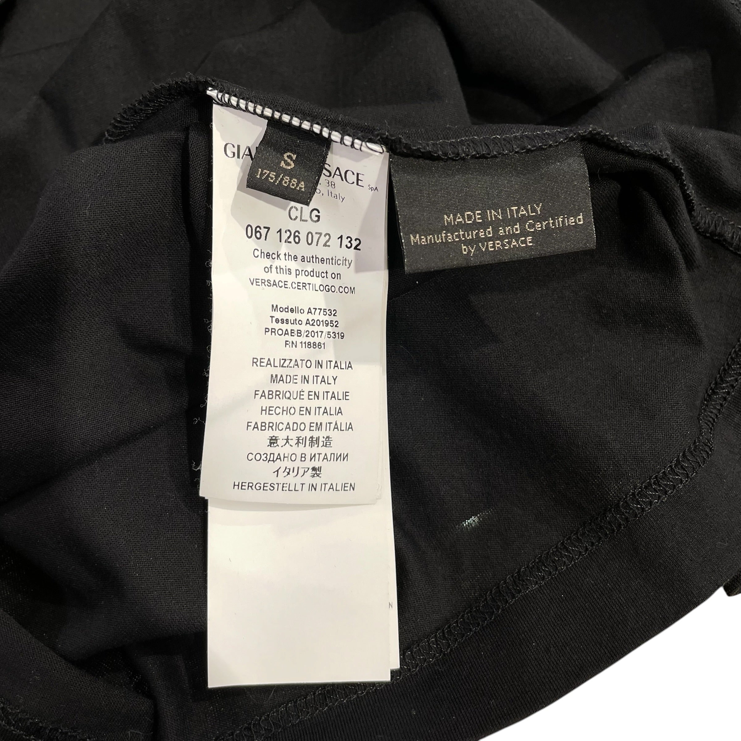 VERSACE/T-Shirt/S/Cotton/BLK/gold crystal medusa view 4