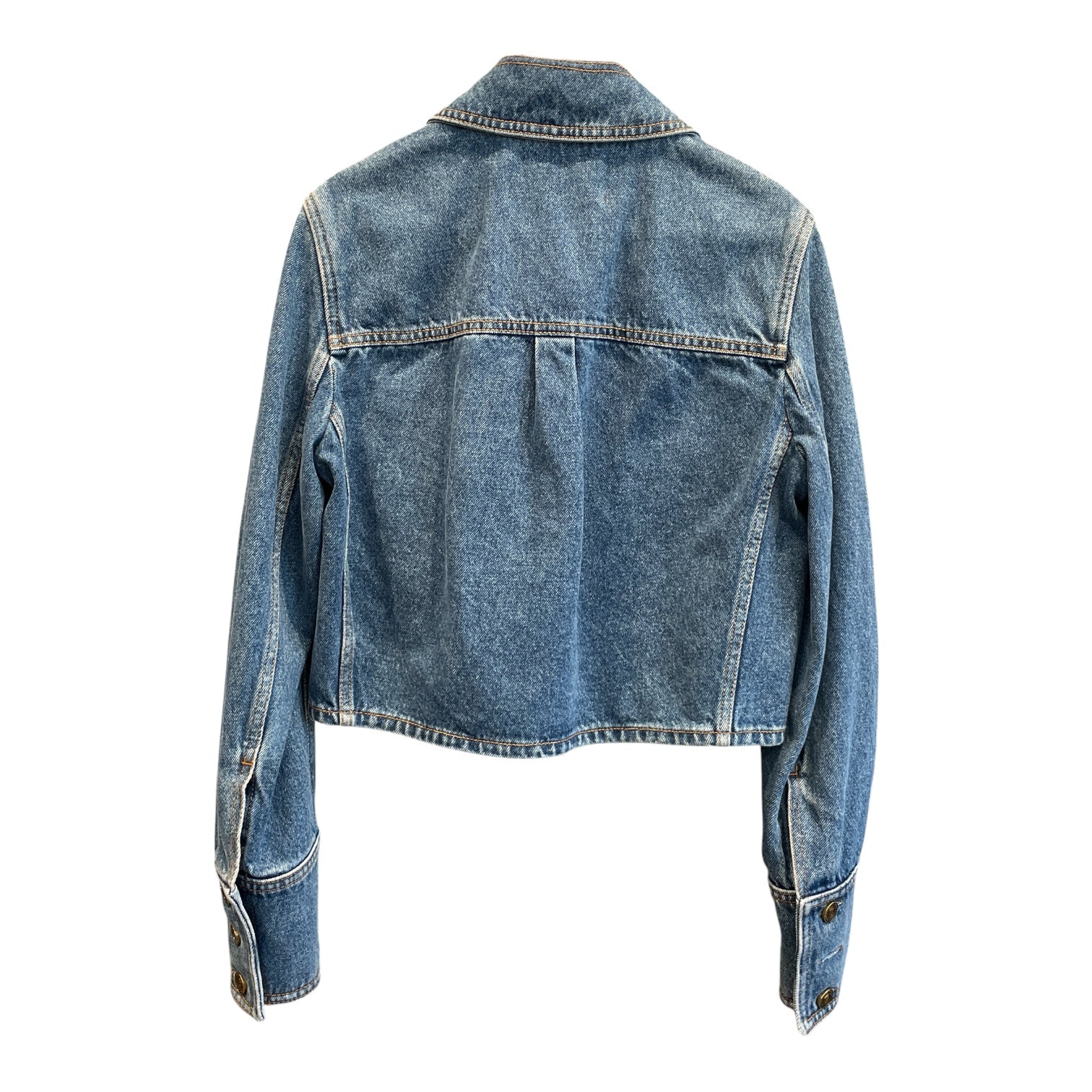 BALMAIN/Jacket/38/Denim/BLU/cropped denim jacket view 2