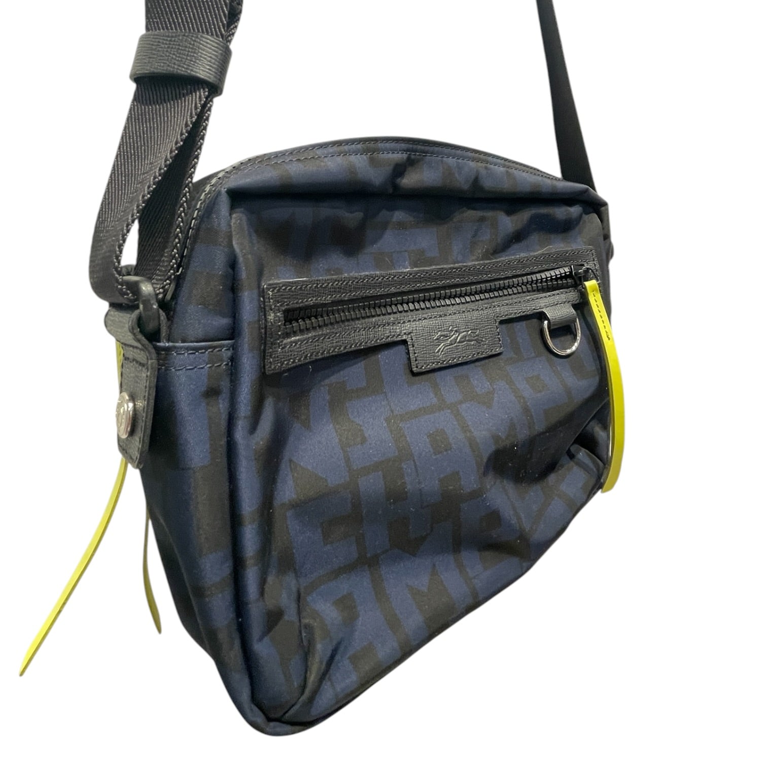 LONGCHAMP/Hand Bag/All Over Print/Nylon/NVY/NEON YELLOW ACCENTS view 3