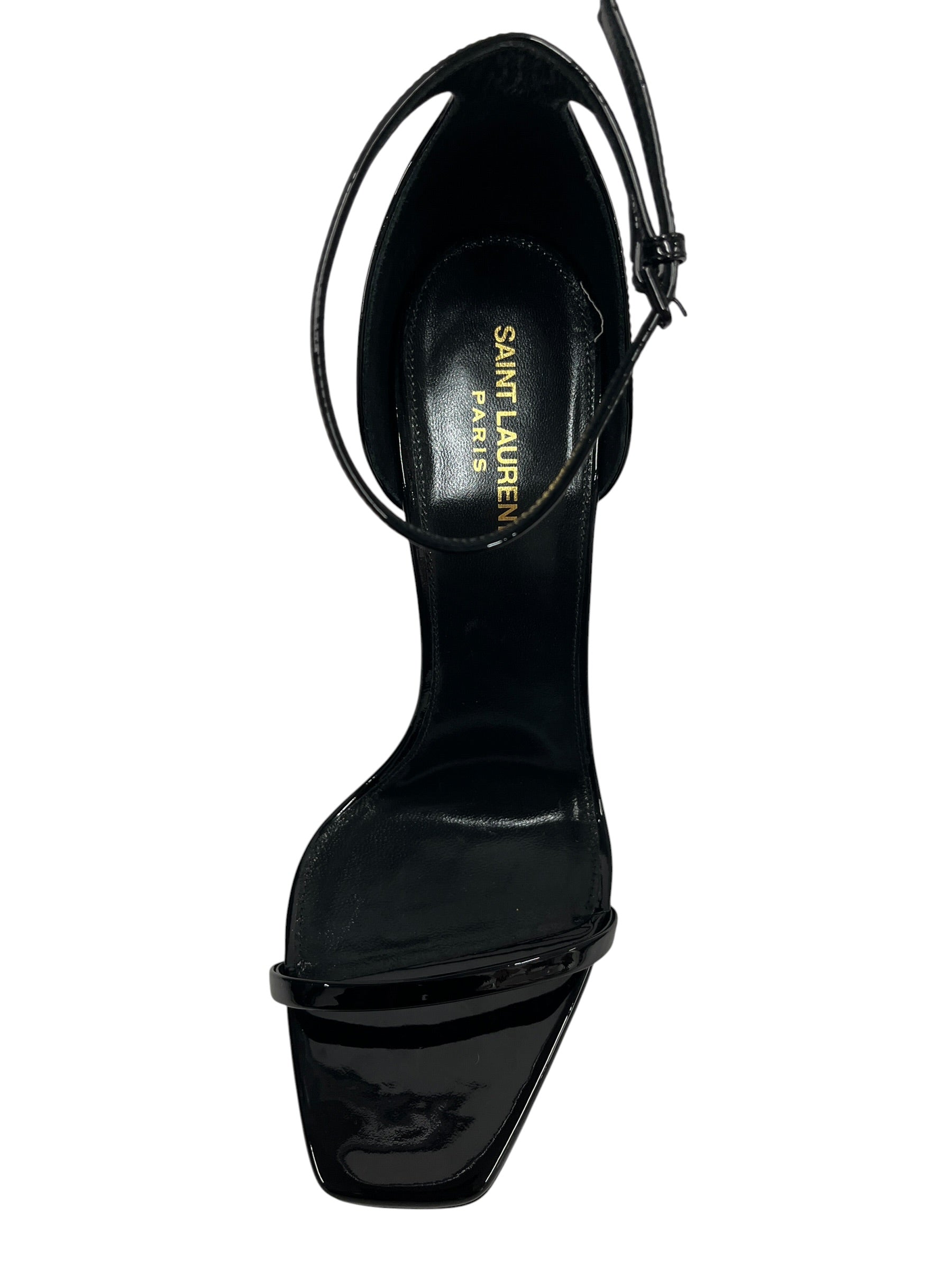 SAINT LAURENT/Heels/EU 42/Leather/BLK/Open-Toe/PATENT OPYUM 110 GOLD HEEL view 3