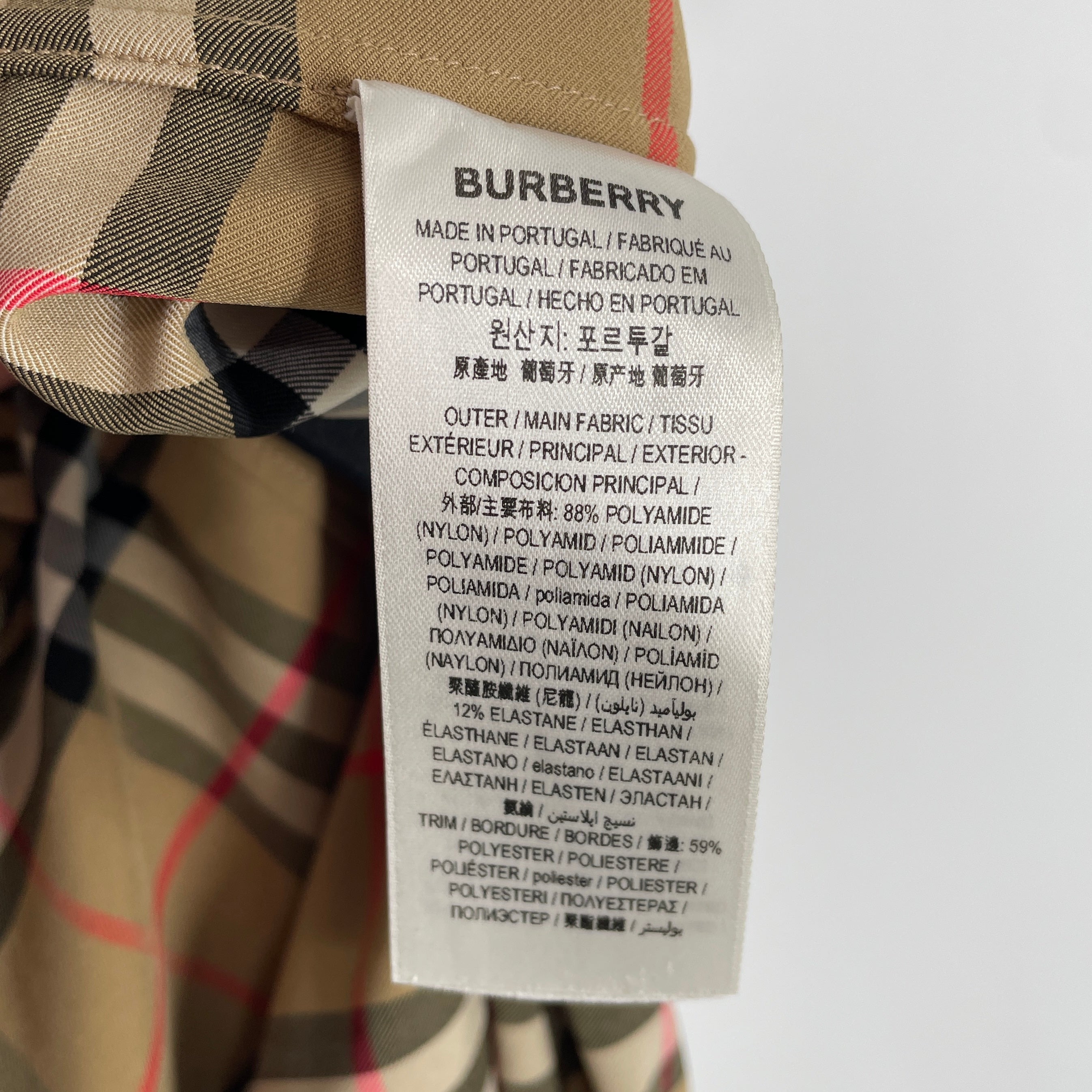 BURBERRY/Skinny Pants/XS/Plaid/Nylon/CML/check leggings blk waistband view 4