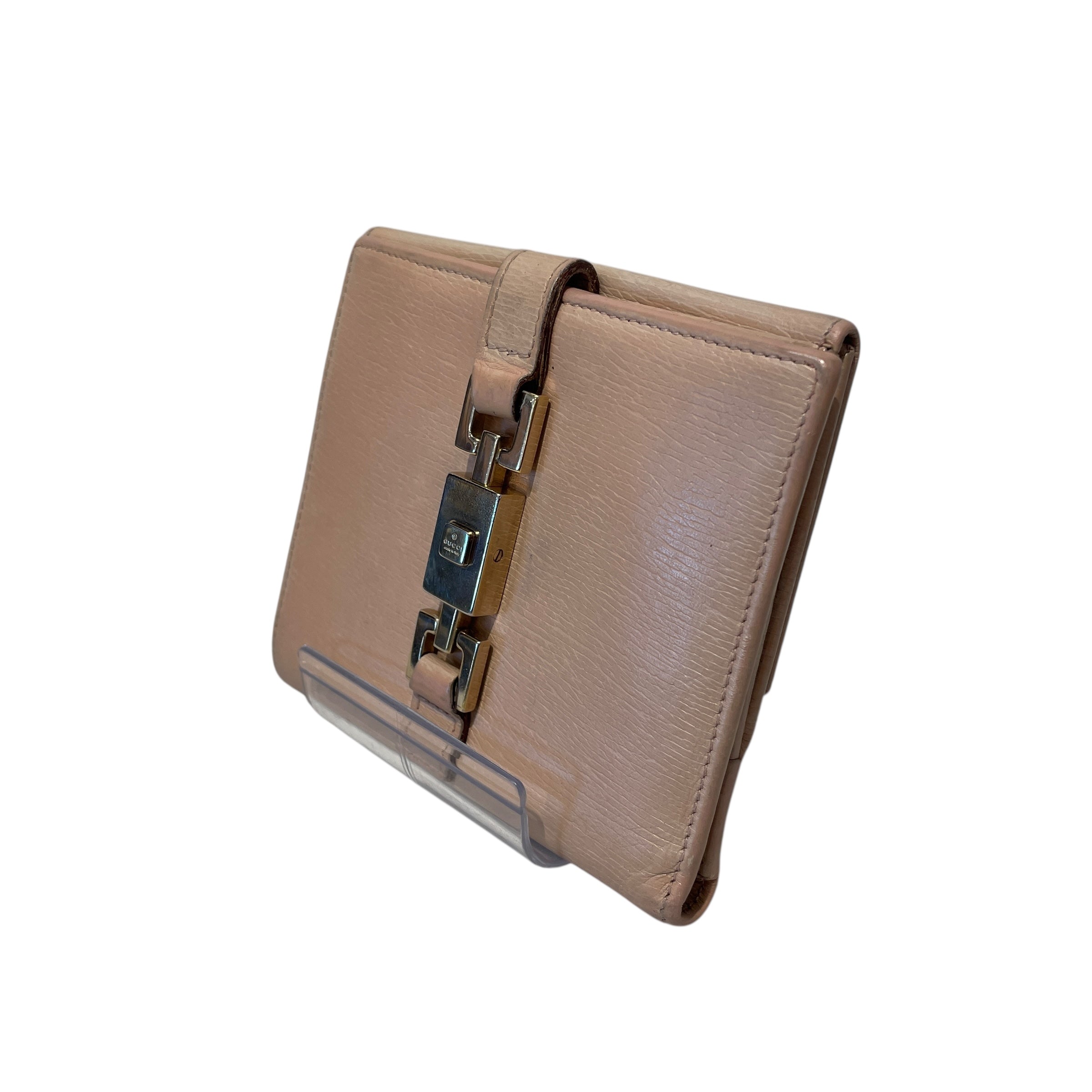 GUCCI/Bifold Wallet/Leather/BEG/PISTON LOCK view 1