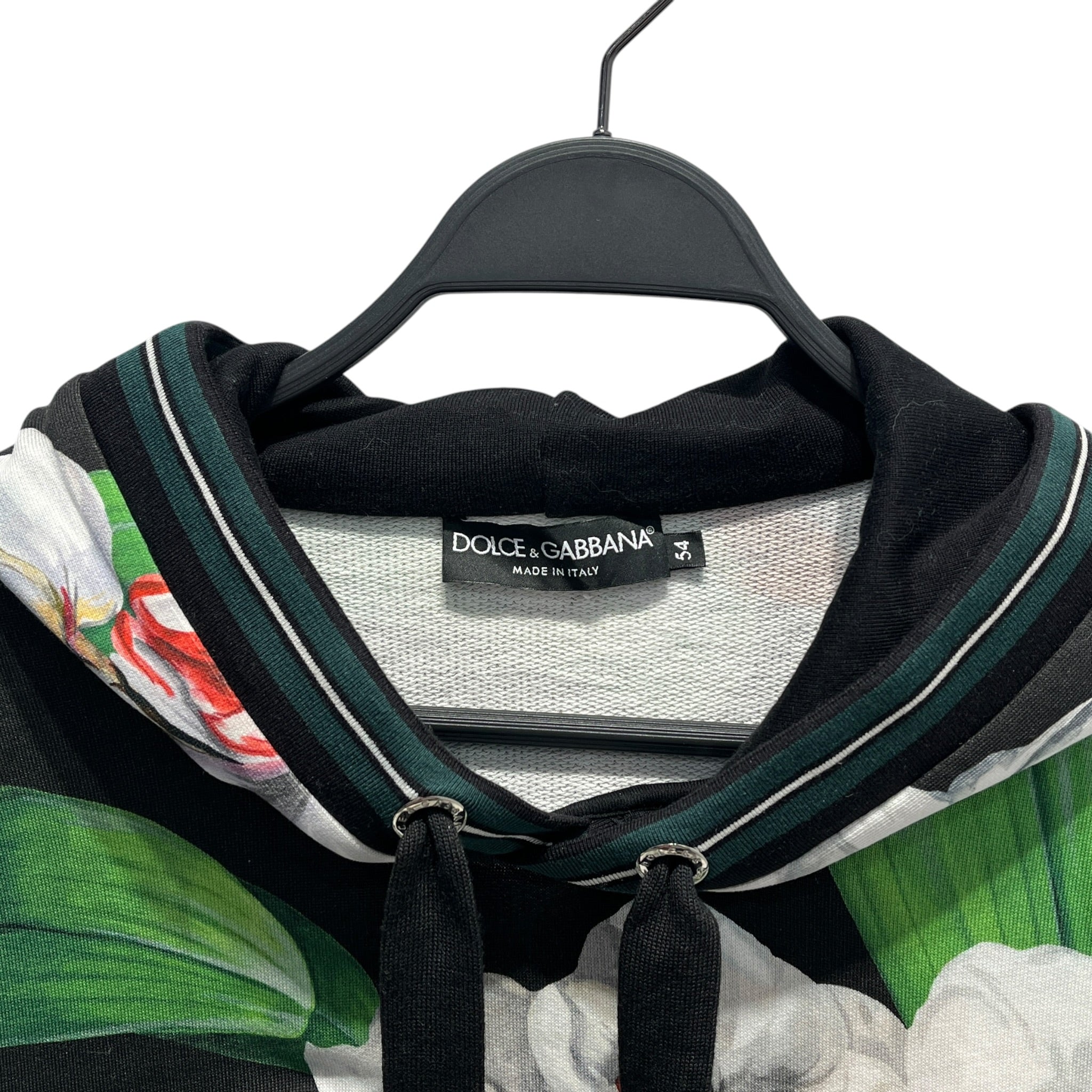 DOLCE&GABBANA/Hoodie/54/Floral Pattern/Cotton/BLK/ELEGANT ORCHID FLORAL HOODIE view 3