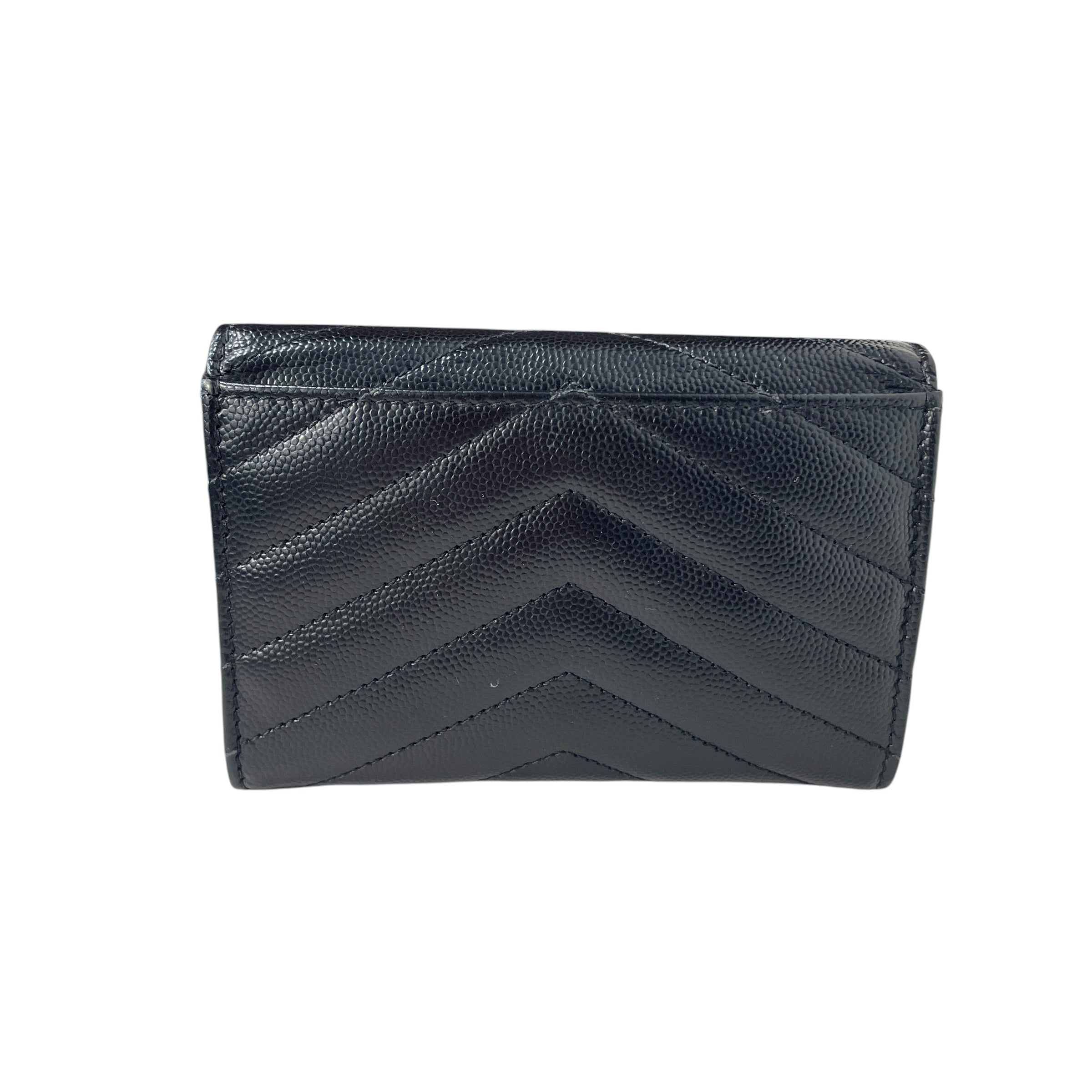 YVES SAINT LAURENT/Trifold Wallet/Leather/BLK/M's/QUILTED view 3
