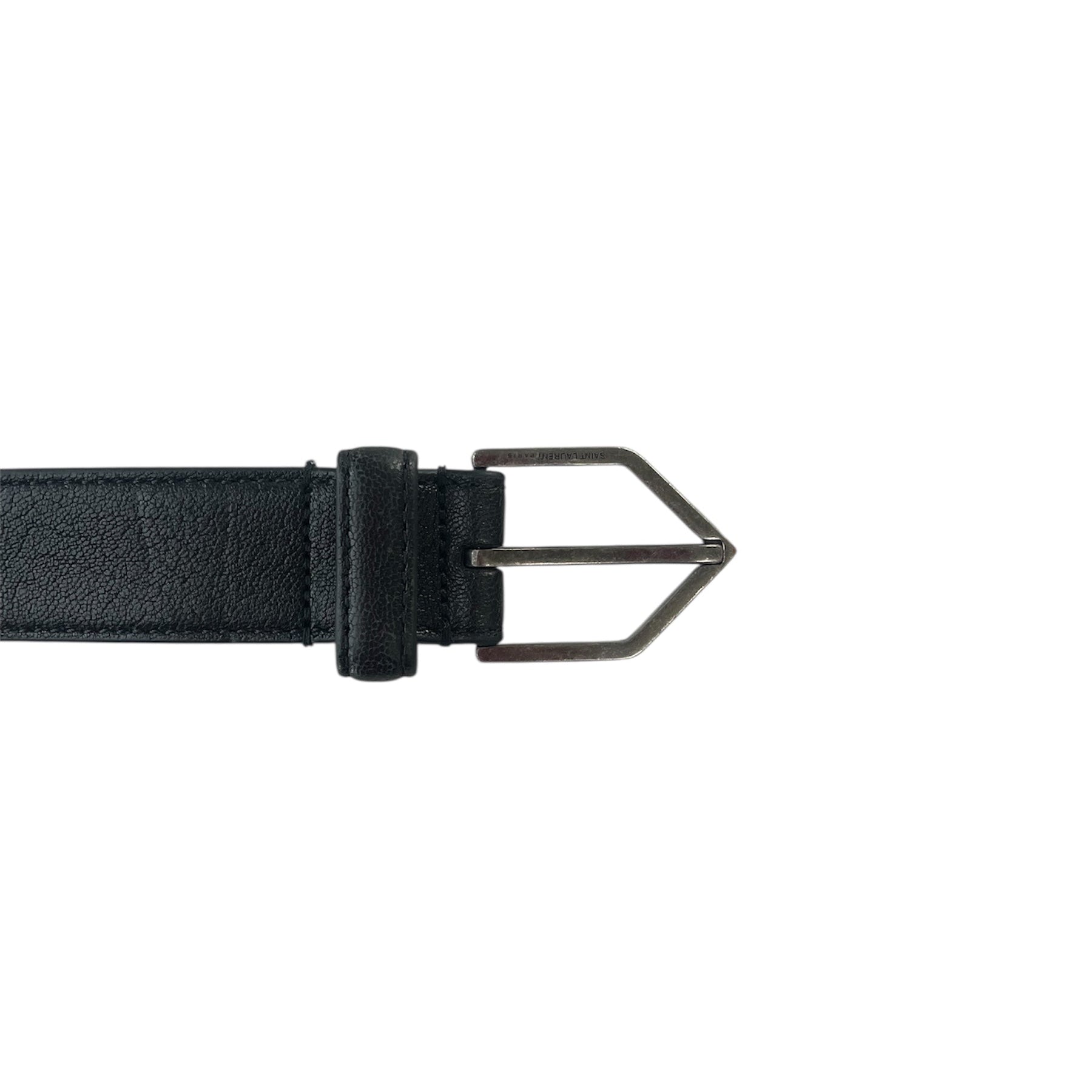 SAINT LAURENT/Belt/FREE/Leather/BLK/TRIANGLE BUCKLE view 2