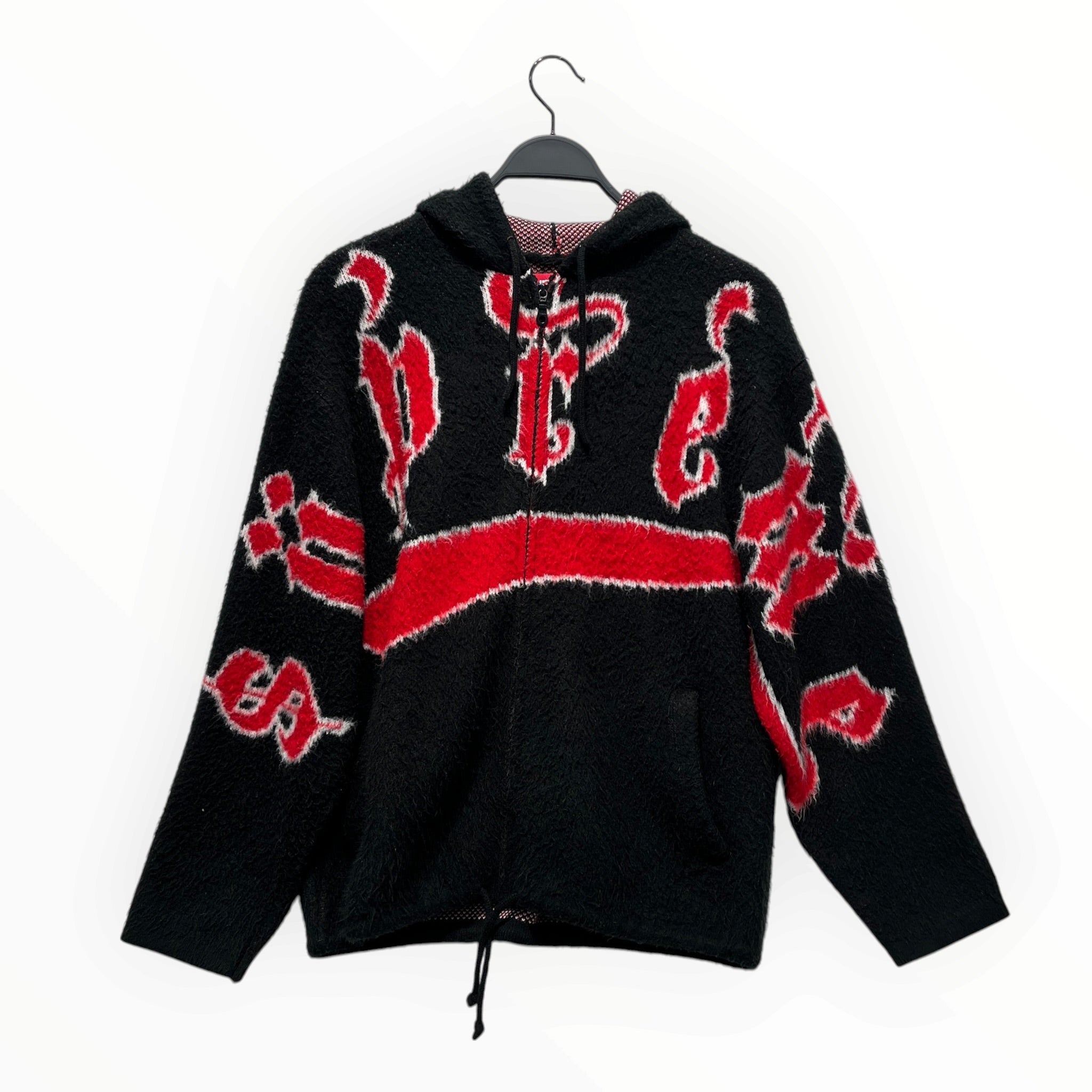 Supreme/Hoodie/S/Wool/BLK/Accent brushed logo view 1