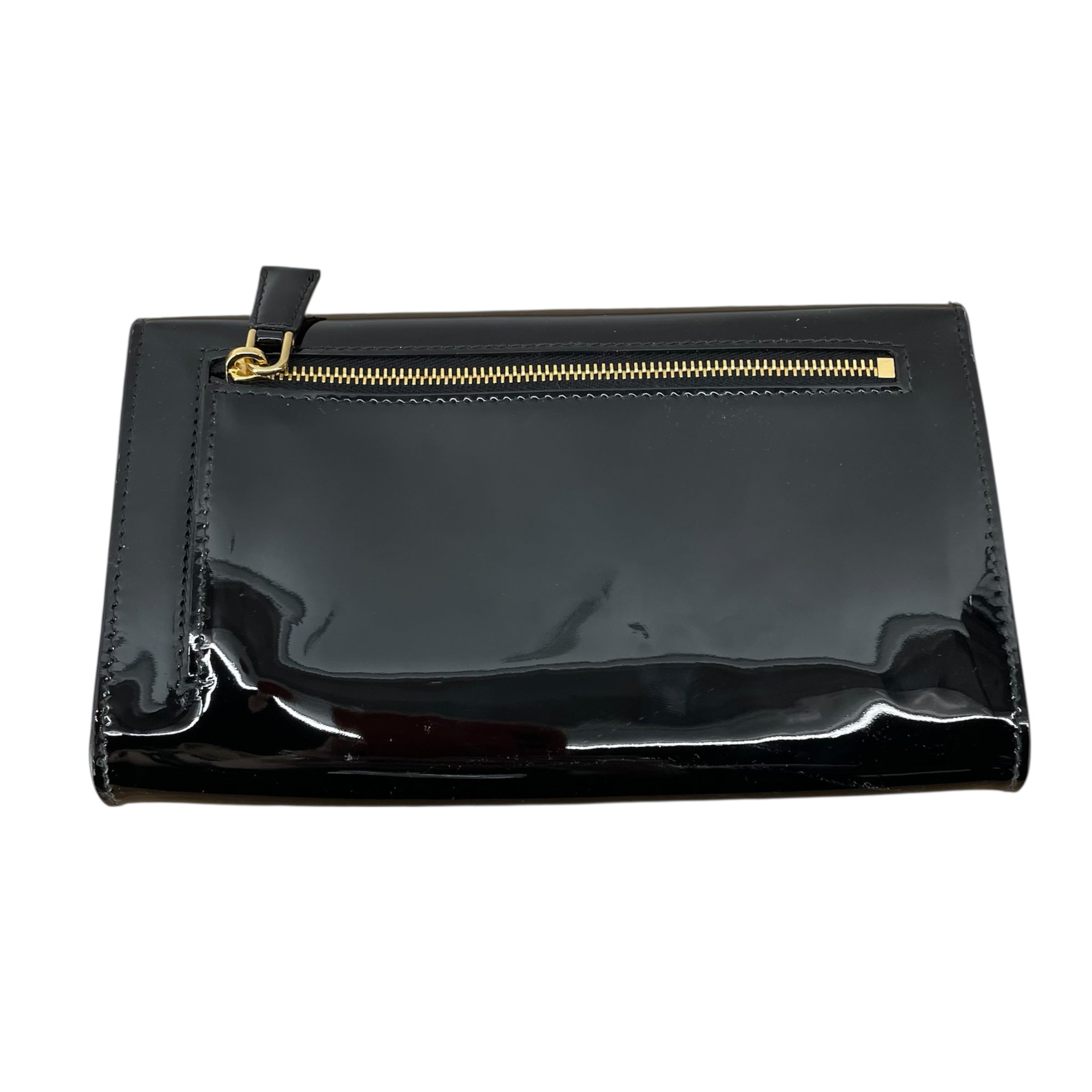 PRADA/Hand Bag/Leather/BLK/PATENT LEATHER ENVELOPE BAG view 2