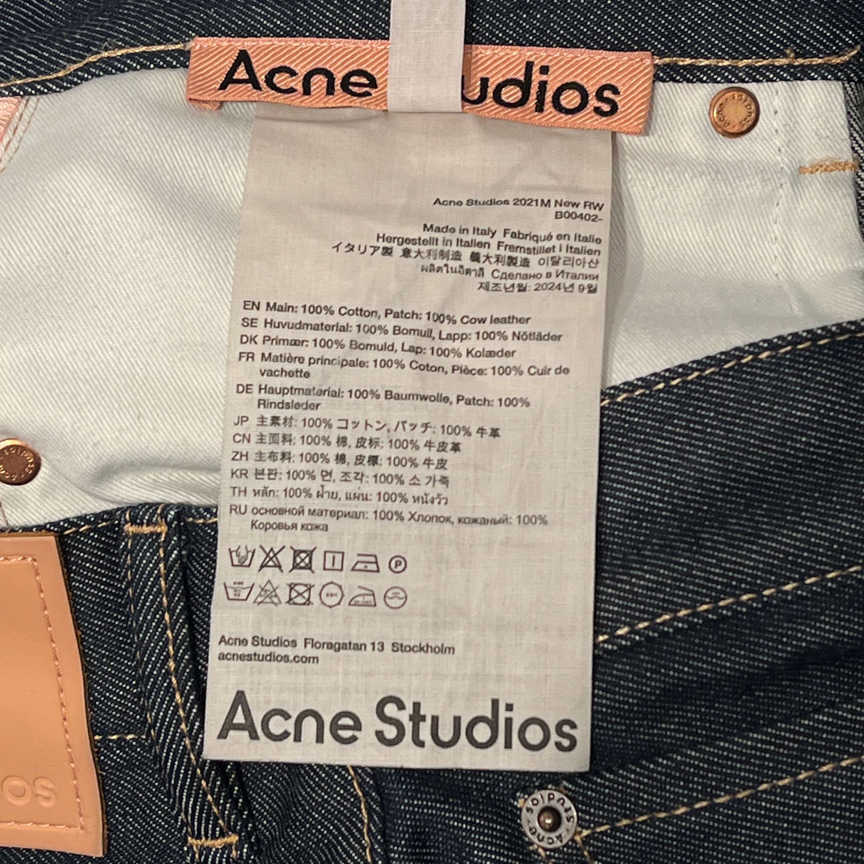 Acne Studios/Pants/32/Cotton/IDG/LEATHER LOGO PATCH/2021 NEW RW view 6