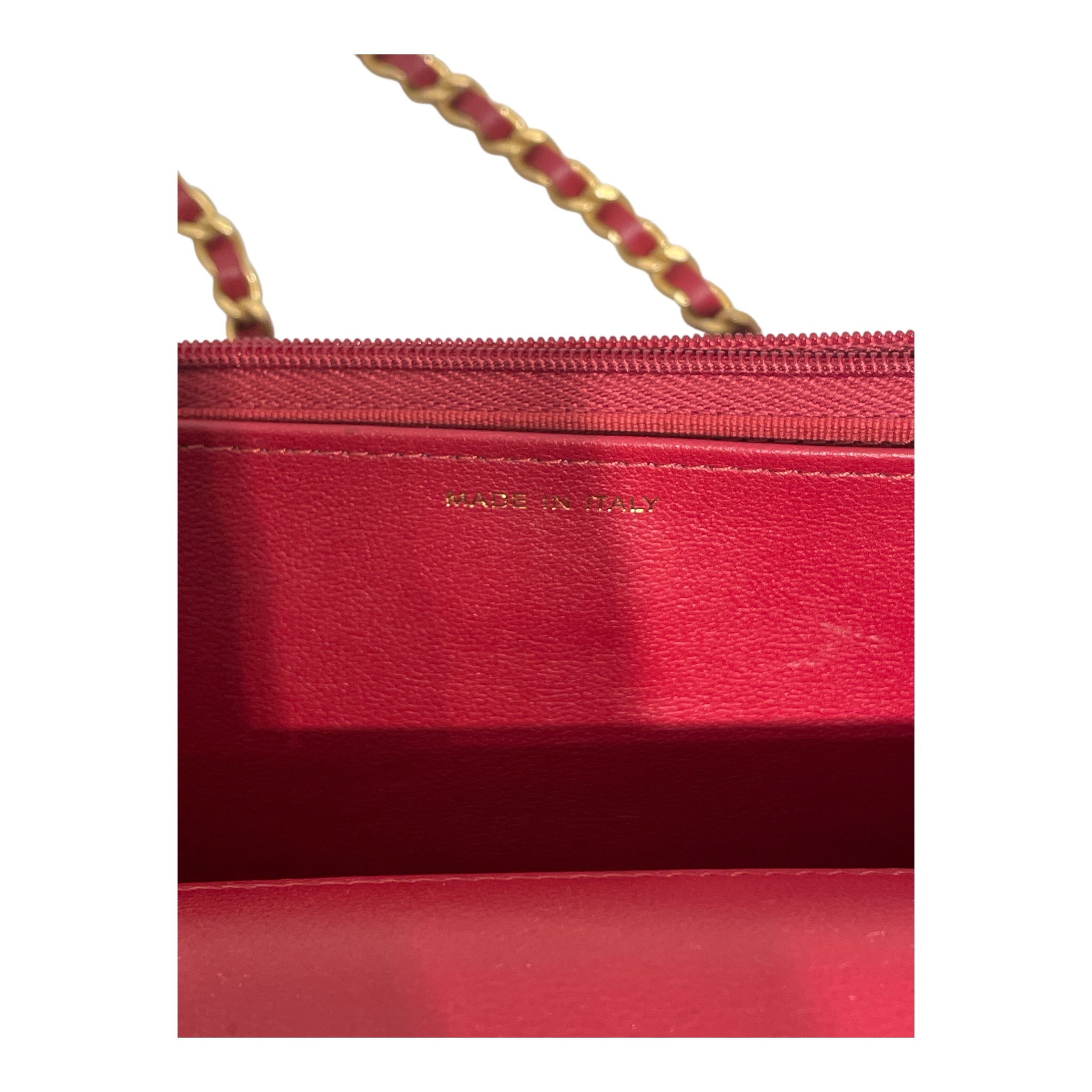 CHANEL/Cross Body Bag/Leather/RED/HEART CHAIN/GLD/PATENT view 5
