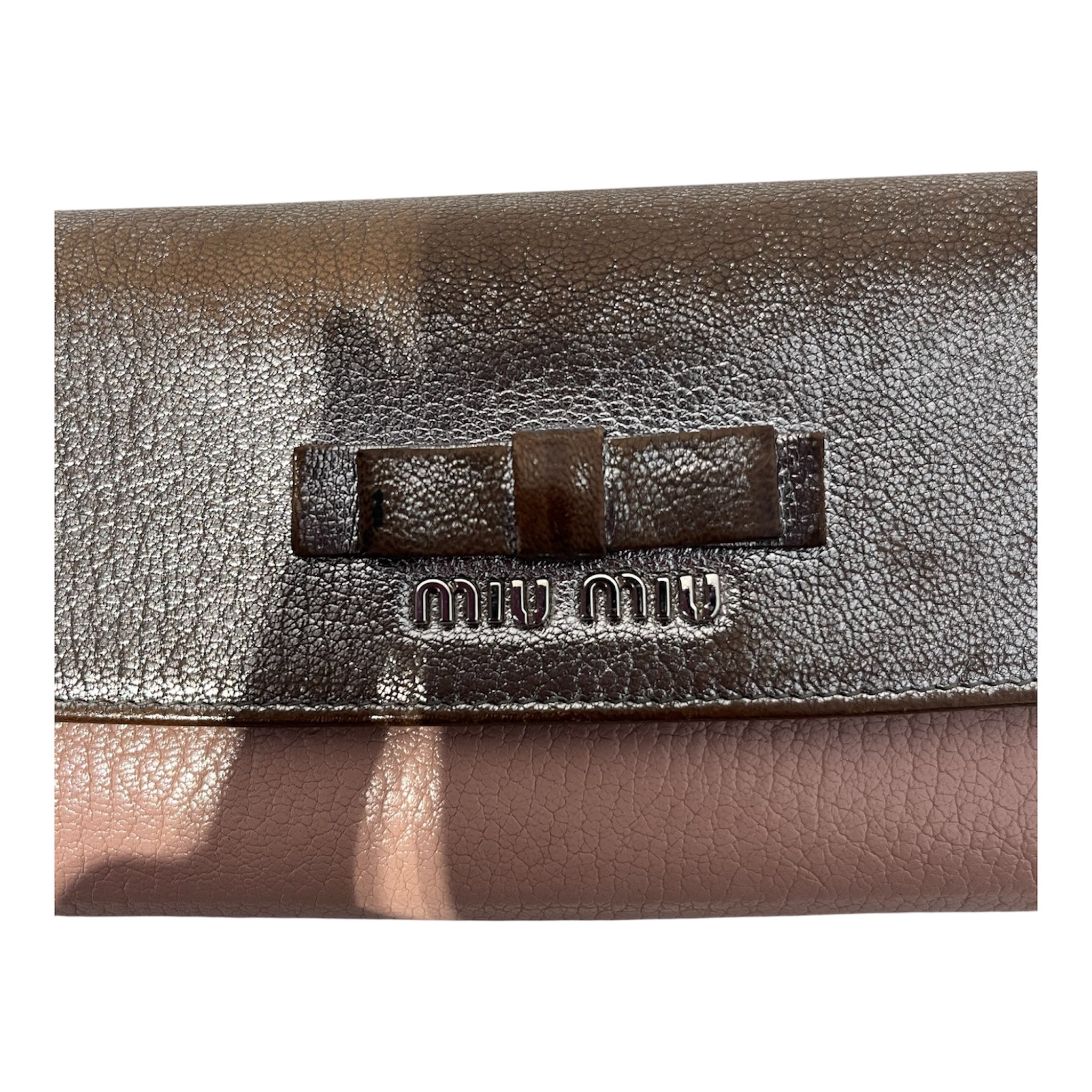 MIU MIU/Long Wallet/Faux Leather/MLT/RIBBONS LONG WALLET PNK/BRW view 5