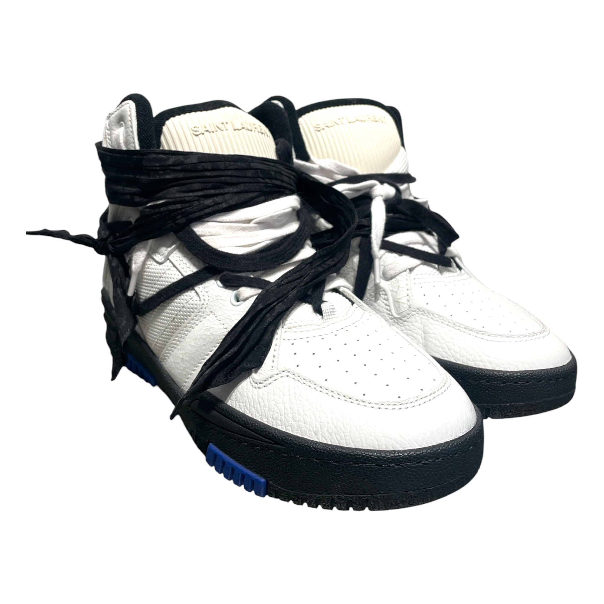 SAINT LAURENT/Hi-Sneakers/EU 42/Leather/WHT/Cure High White/Black/Blue view 1
