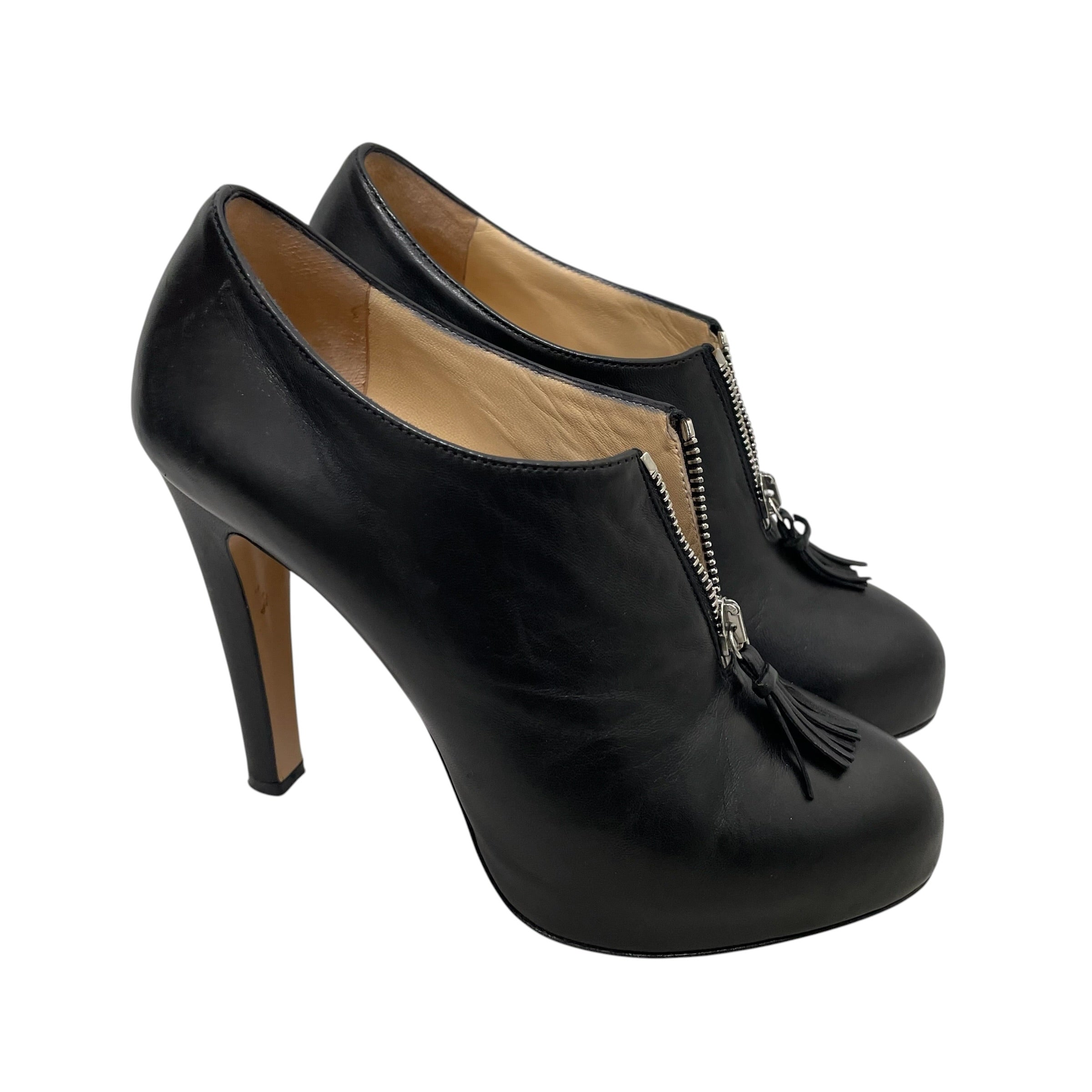 Charlotte Olympia/Heels/EU 37.5/Leather/BLK/alice unzipped view 4