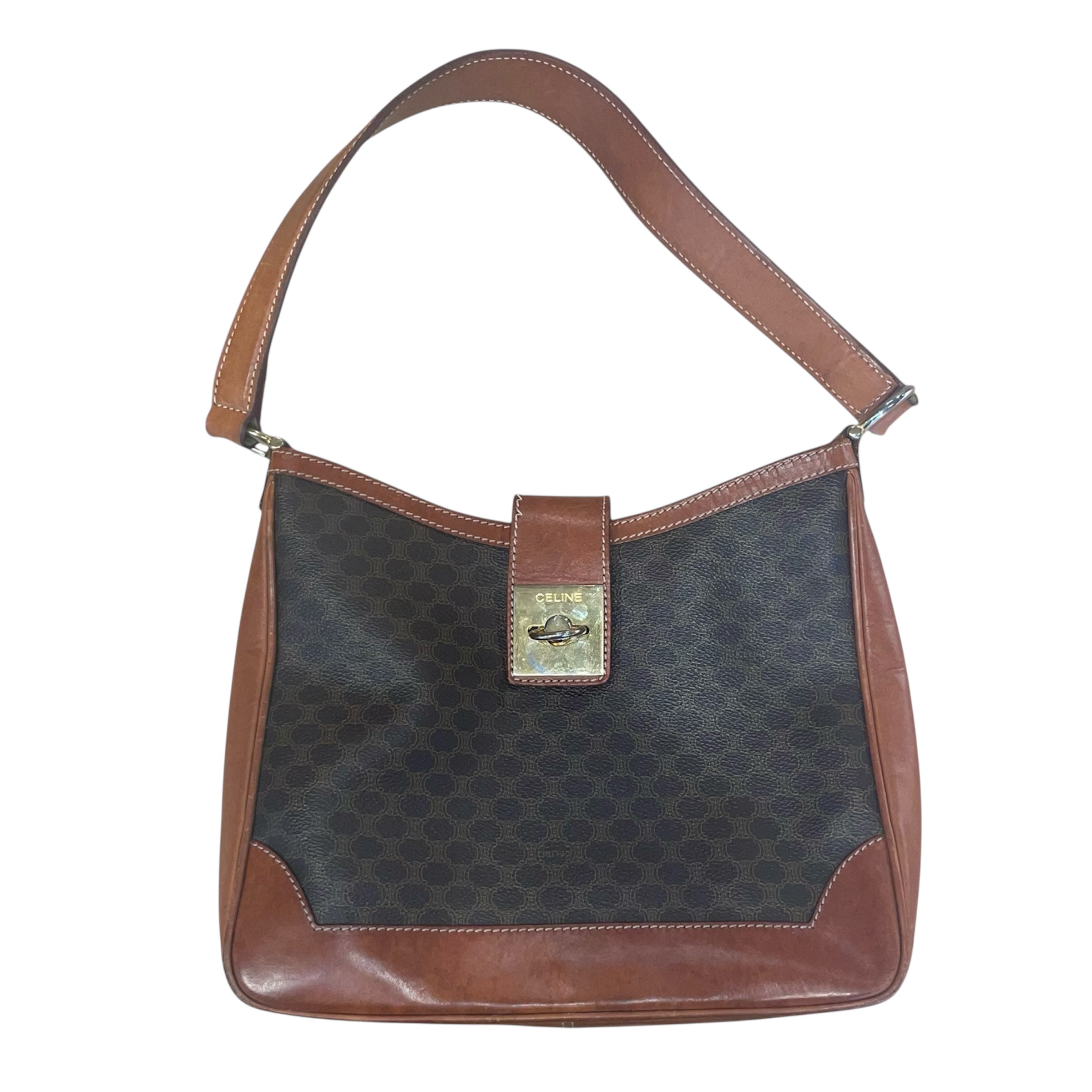 CELINE/Hand Bag/Monogram/Leather/BRW/Macadam Blasom Turn lock view 1