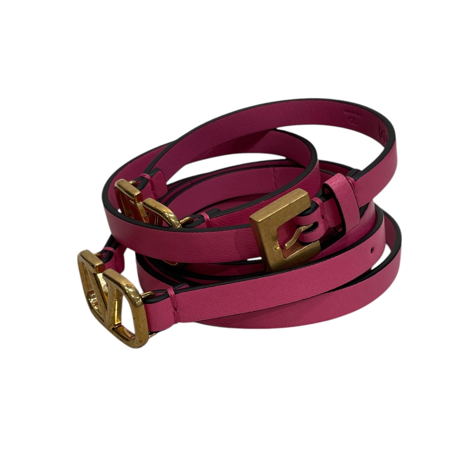 VALENTINO GARAVANI/Belt/Leather/PNK/L's/GLD BUCKLE BELT view 1