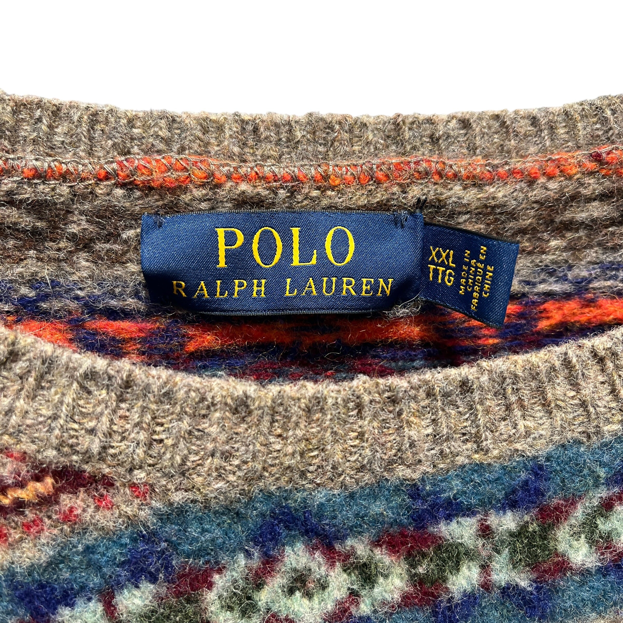 POLO RALPH LAUREN/Sweater/XXL/Wool/GRY/polo bear dappered (lil hole) view 3