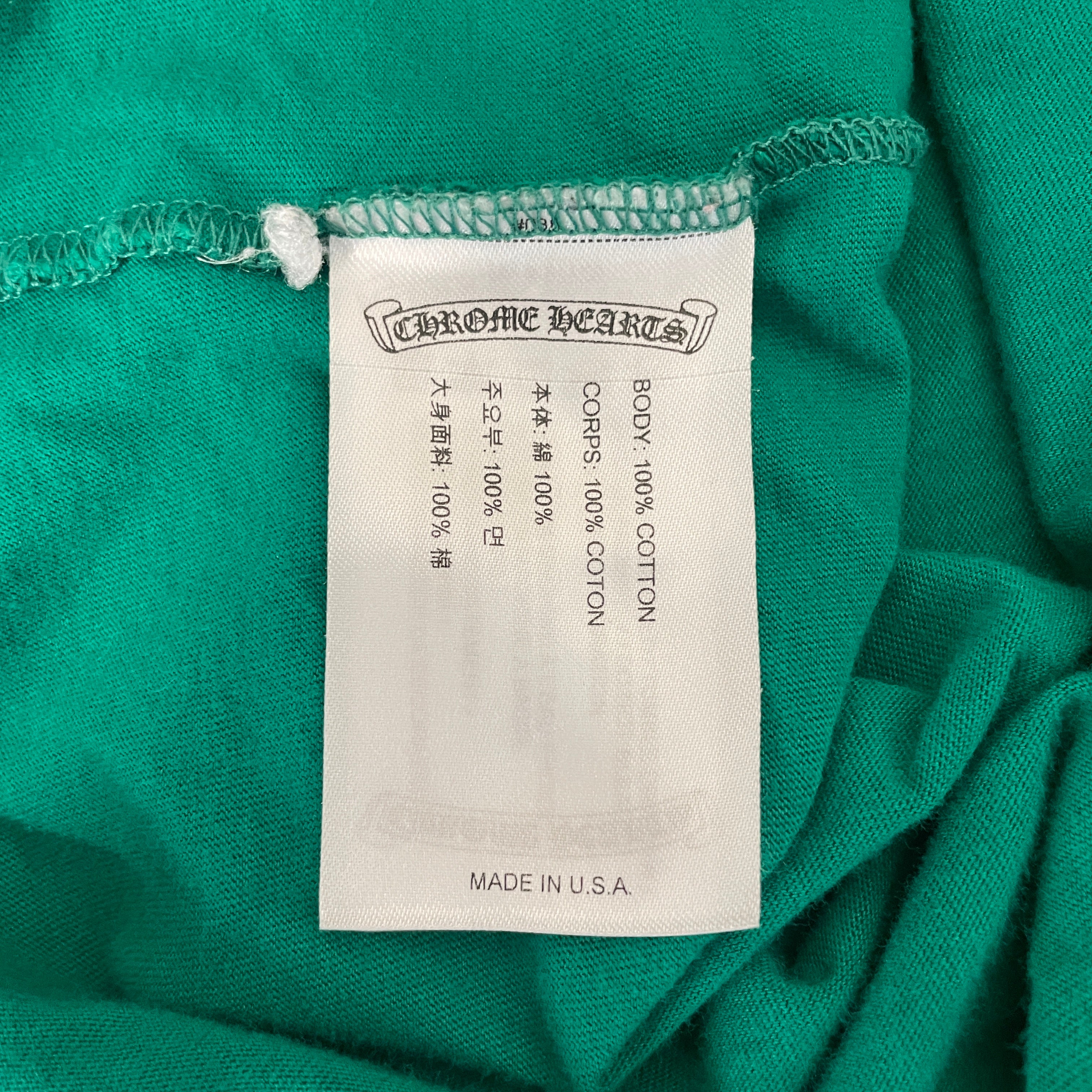 CHROME HEARTS/LS T-Shirt/XL/Cotton/GRN/GREEN LS/NEON YELLOW PRINT view 4