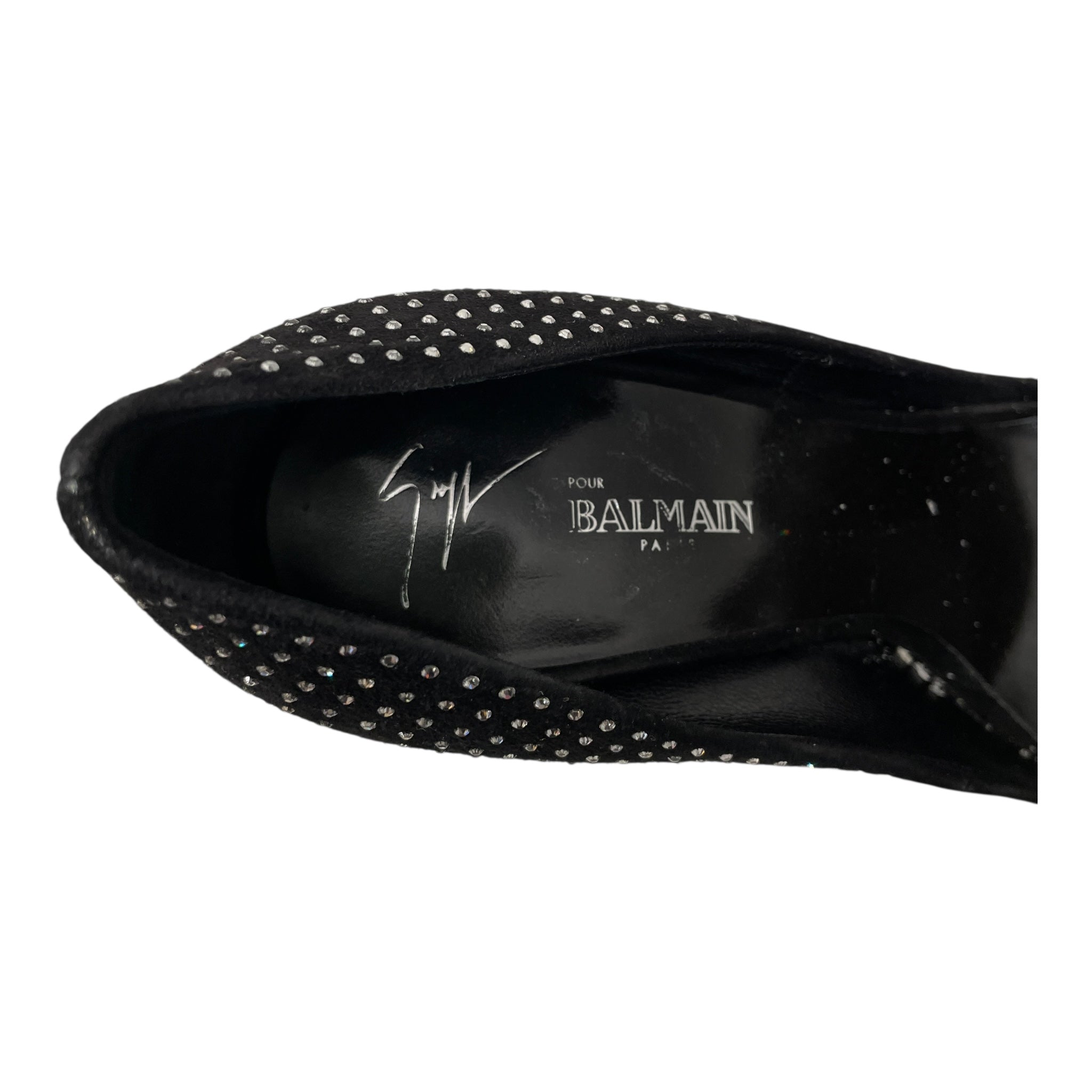 Giuseppe Zanotti/BALMAIN/Heels/EU 36.5/All Over Print/Suede/BLK/VIBRAM SOLE ALL OVER STUD view 4
