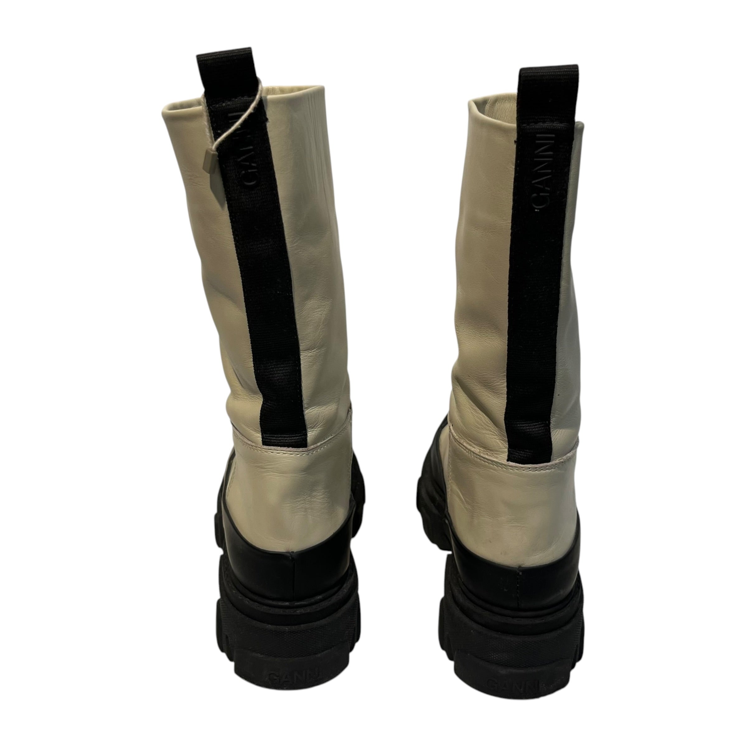 GANNI/Long Boots/UK 9/Leather/CRM/tubular boots view 4