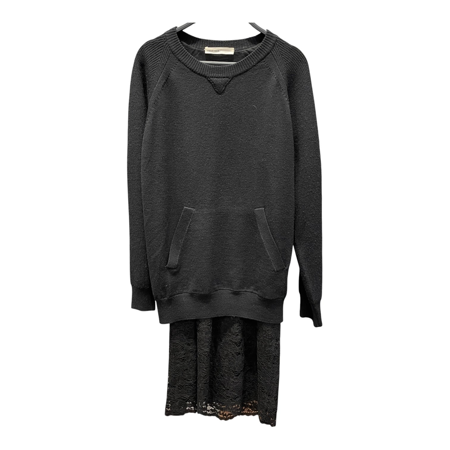 sacai luck/LS Dress/3/Cotton/BLK/sweater dress view 1
