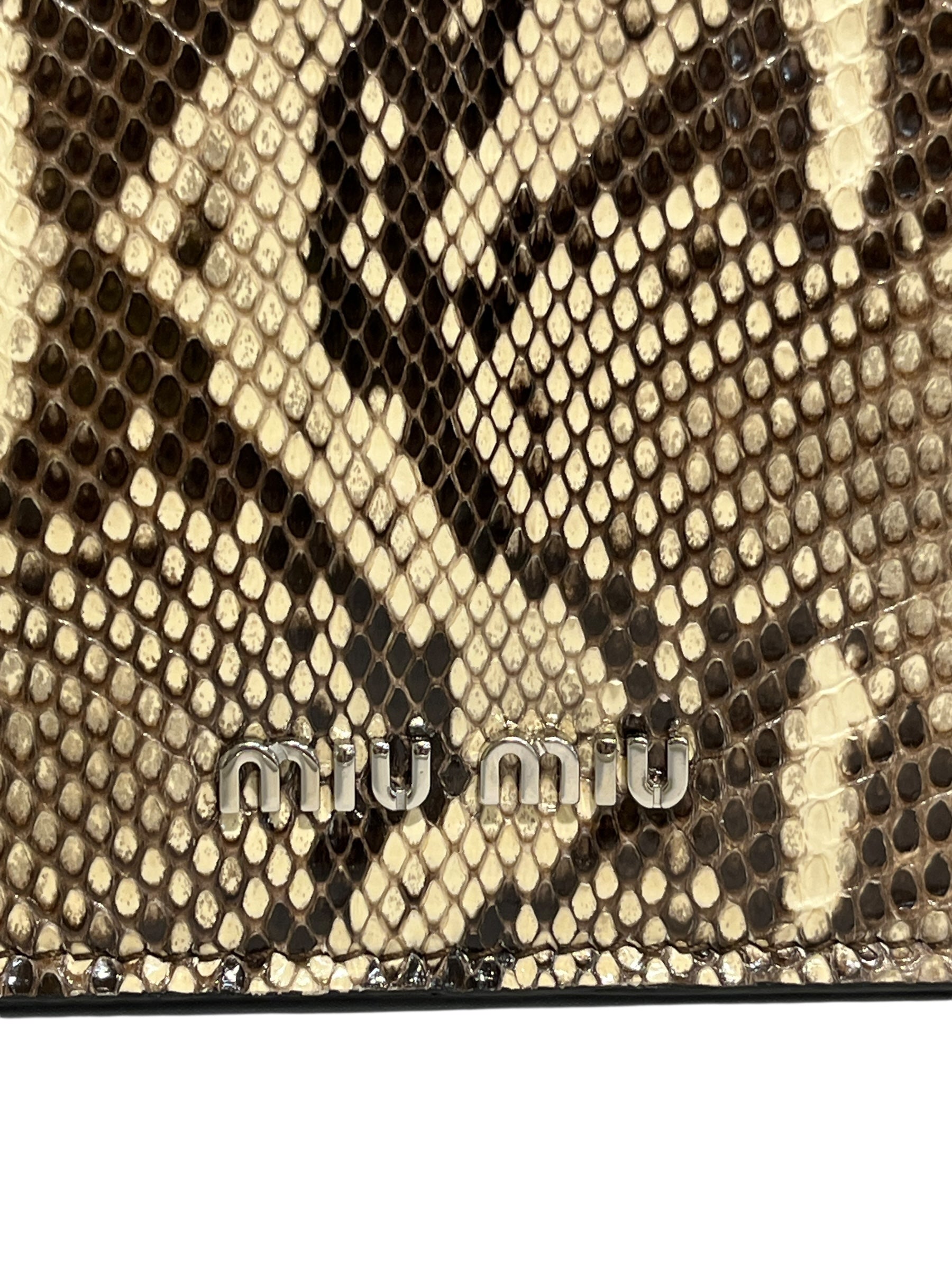 MIU MIU/Cross Body Bag/Animal Pattern/KHK/RHINESTOE FRINGE SNAKESKIN view 7