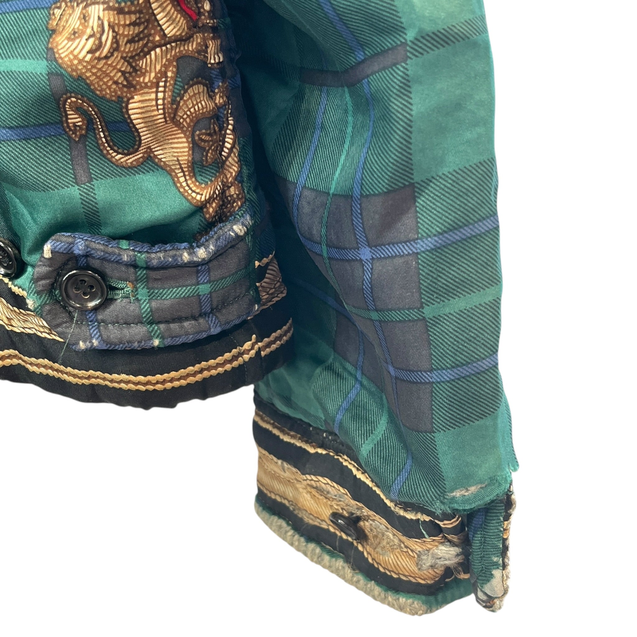 COMME des GARCONS HOMME PLUS/Jacket/M/Green/Silk/Plaid/ view 7