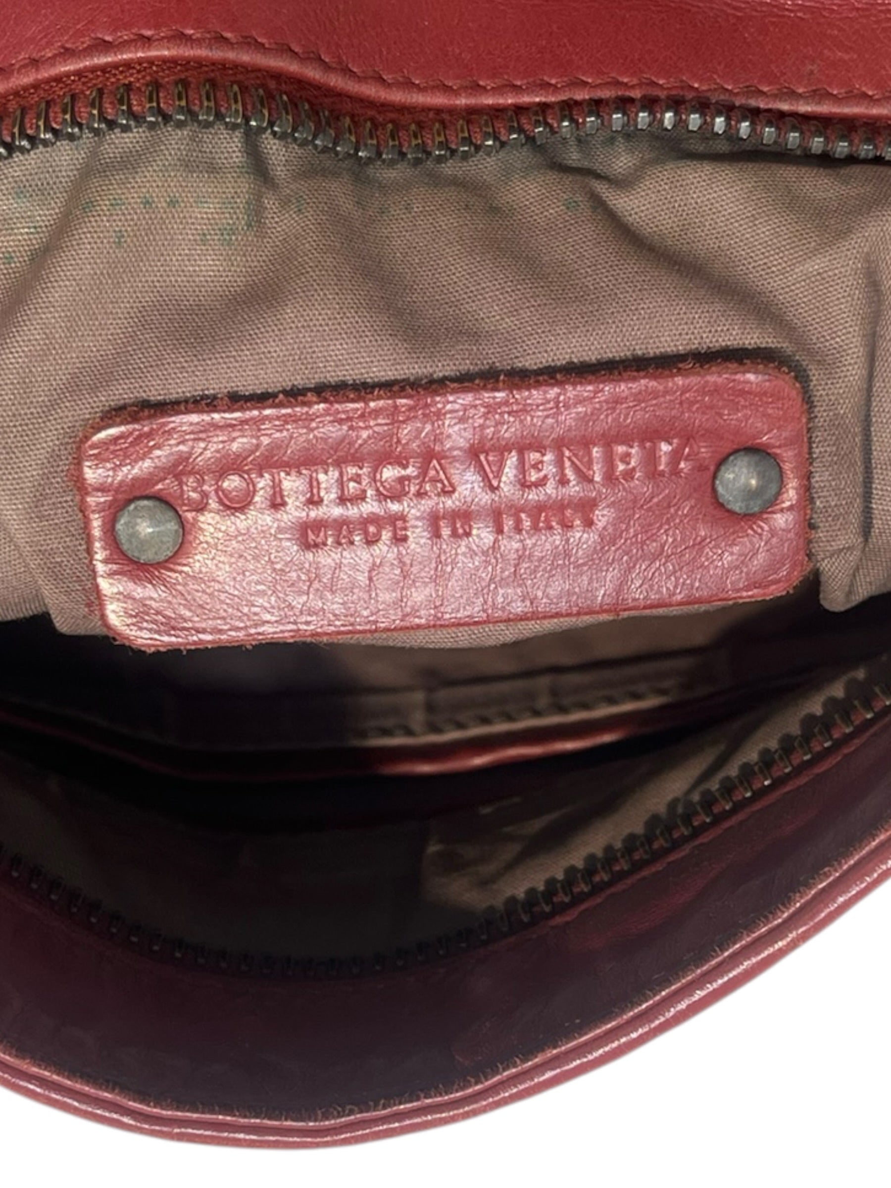 BOTTEGA VENETA/Cross Body Bag/Leather/RED/WAFFLE LEATHER STITCH view 3