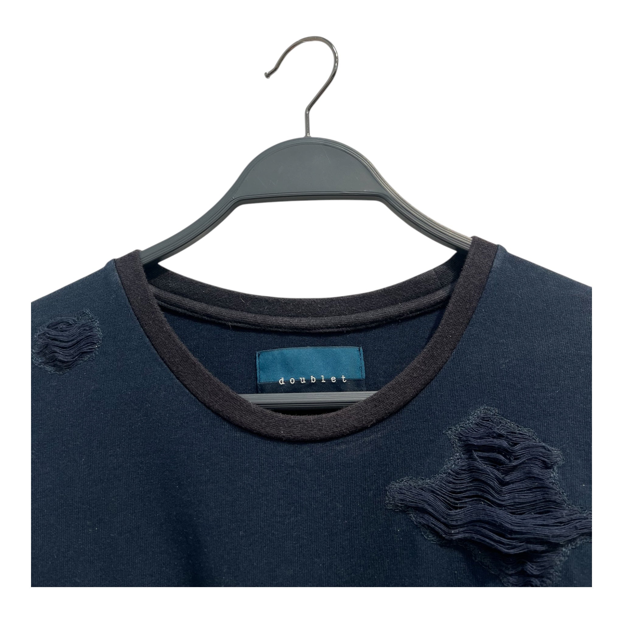 doublet/T-Shirt/M/Cotton/NVY/NAVY DISTRESSED T-SHIRT view 3