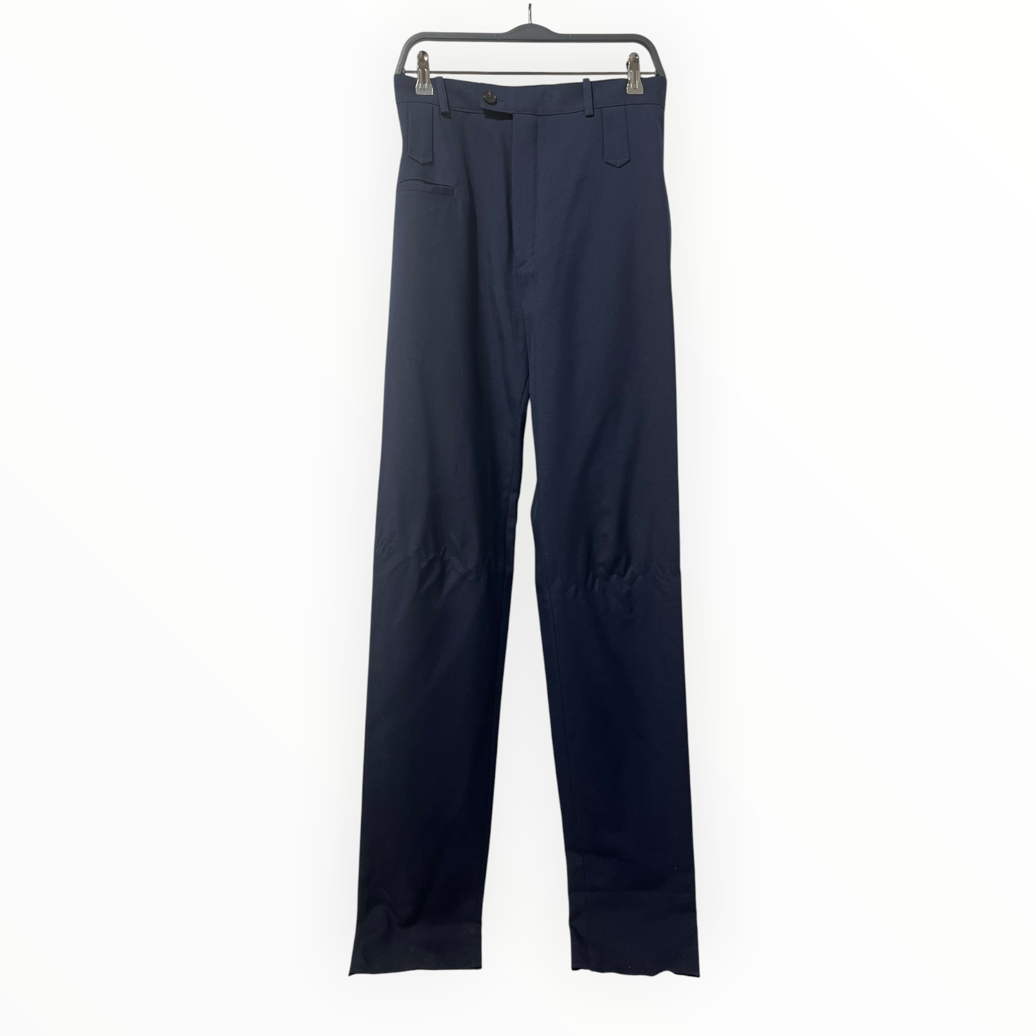 BALENCIAGA/Pants/46/Wool/NVY/SMALL FRONT POCKET FLAT FRONT view 1