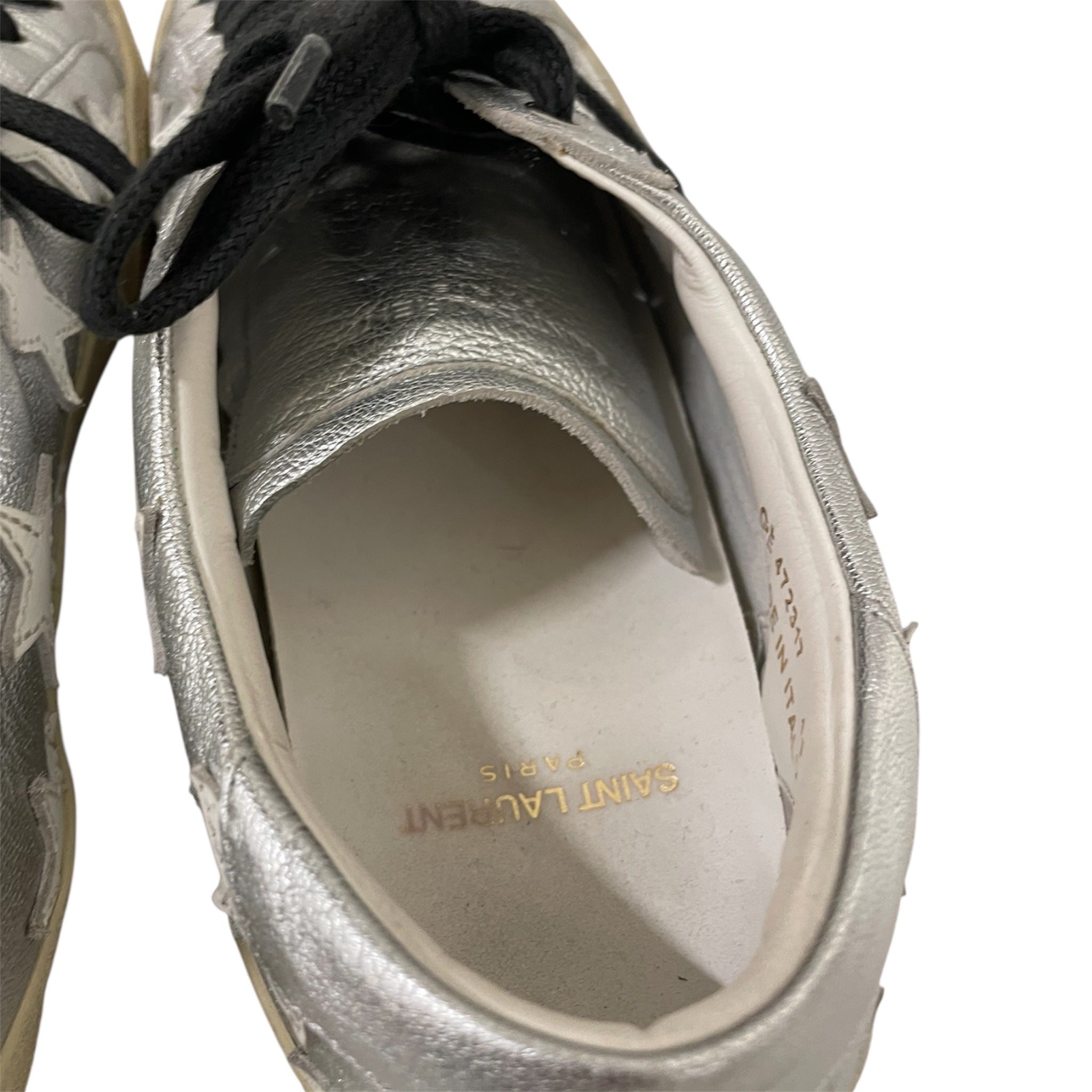 SAINT LAURENT/Low-Sneakers/EU 41/Leather/SLV/star view 4