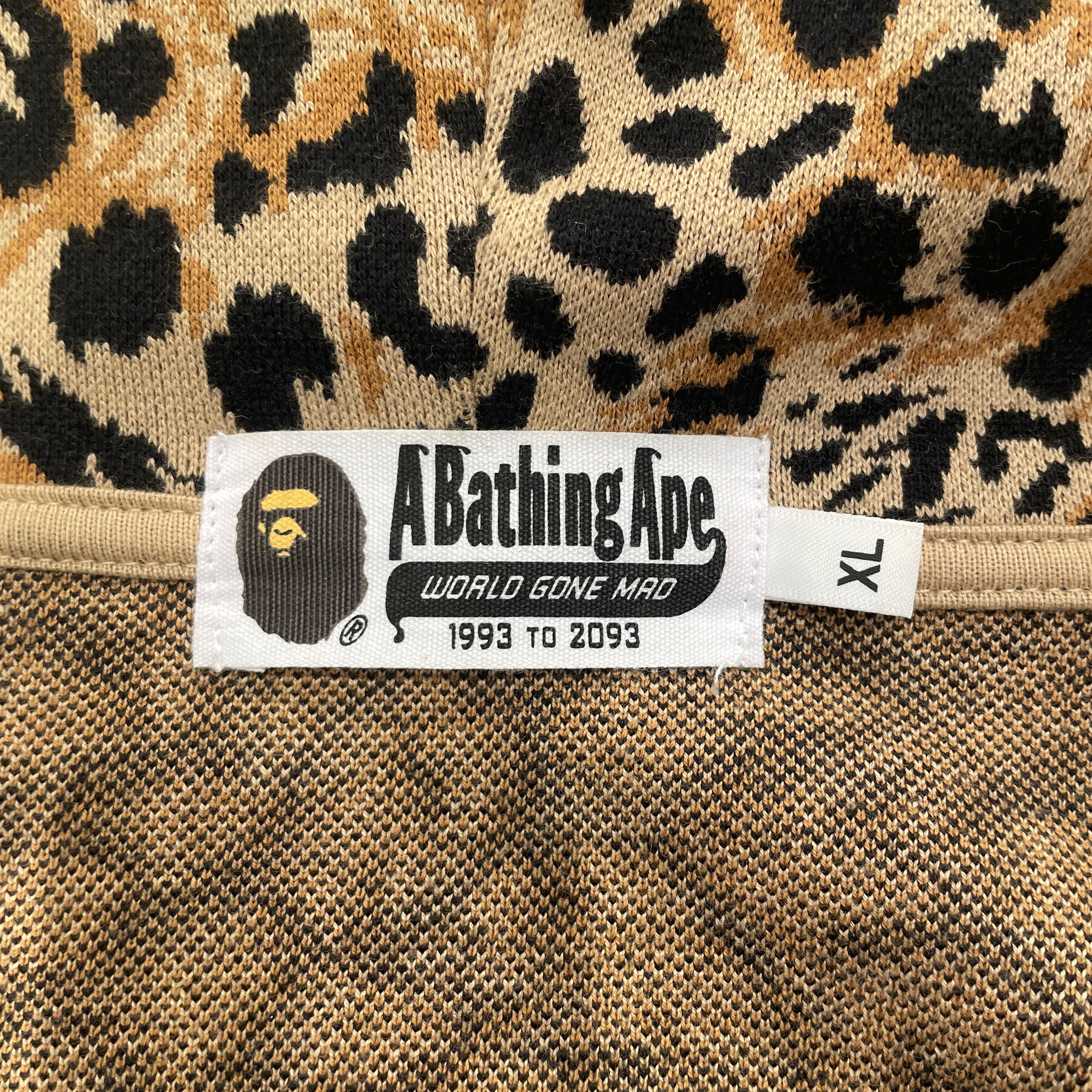 A BATHING APE/Zip Up Hoodie/XL/Leopard/Cotton/BEG/APE WORKED INTO LEOPARD PRINT view 6