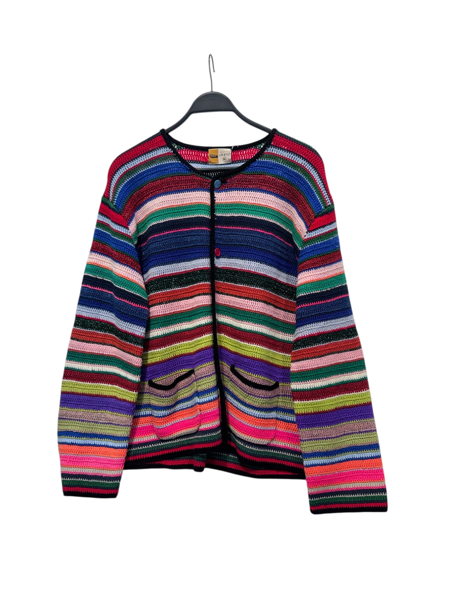 SAINT Mxxxxxx/Cardigan/XL/Stripe/MLT/knit/colorful buttons view 1